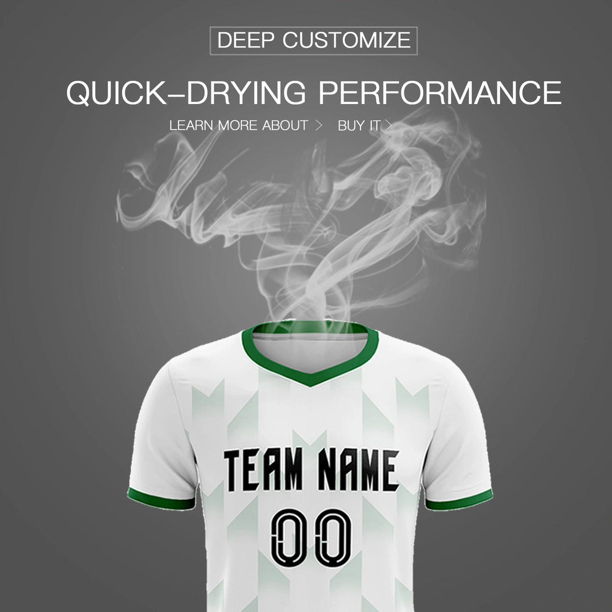 Custom White Kelly Green Men Uniform Soccer Sets Jersey