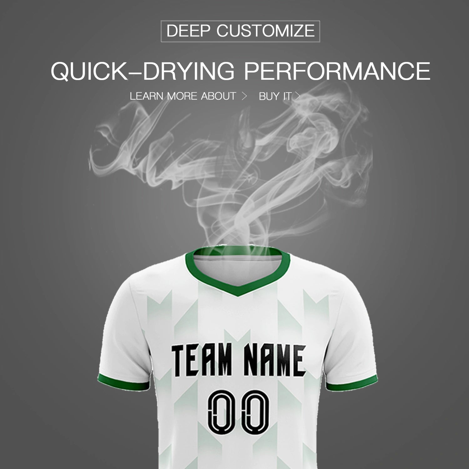 Custom White Kelly Green Men Uniform Soccer Sets Jersey