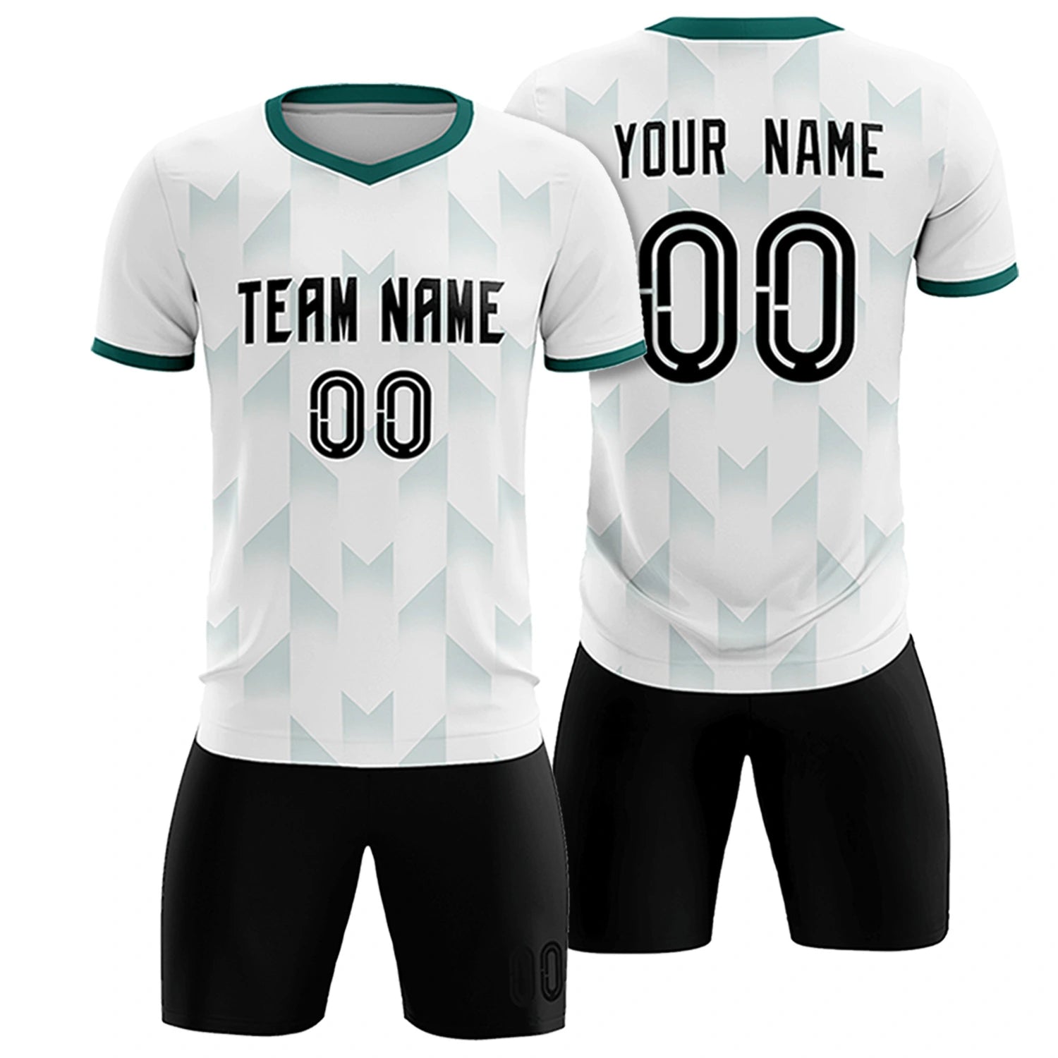 Custom White Aqua Men Uniform Soccer Sets Jersey
