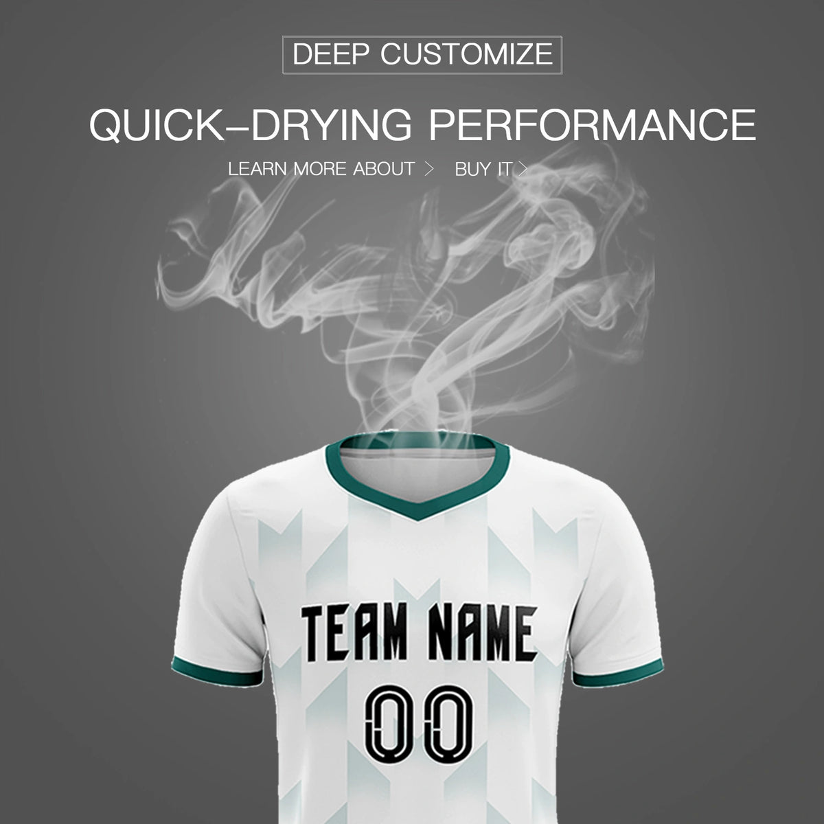 Custom White Aqua Men Uniform Soccer Sets Jersey