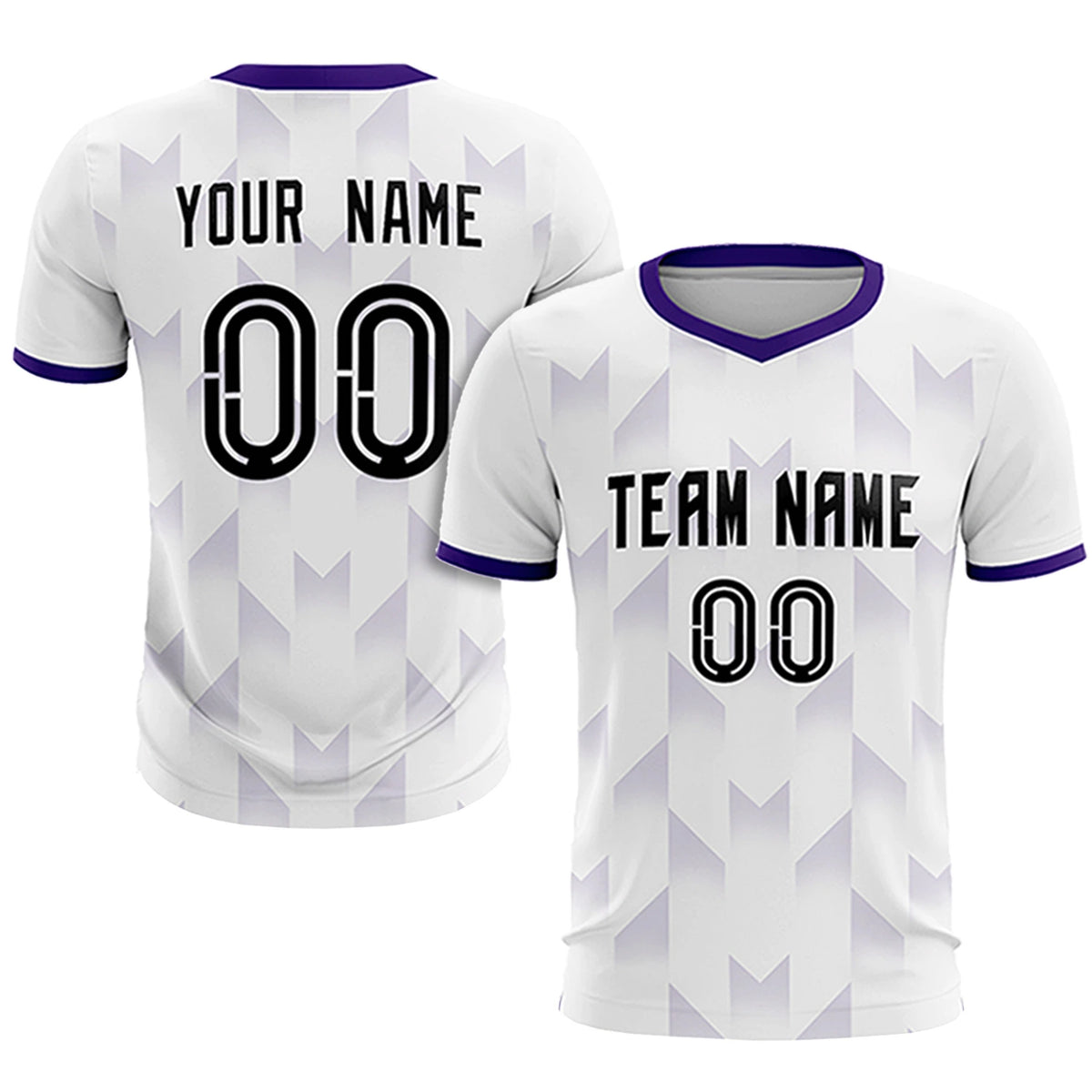 Custom White Purple Men Uniform Soccer Sets Jersey