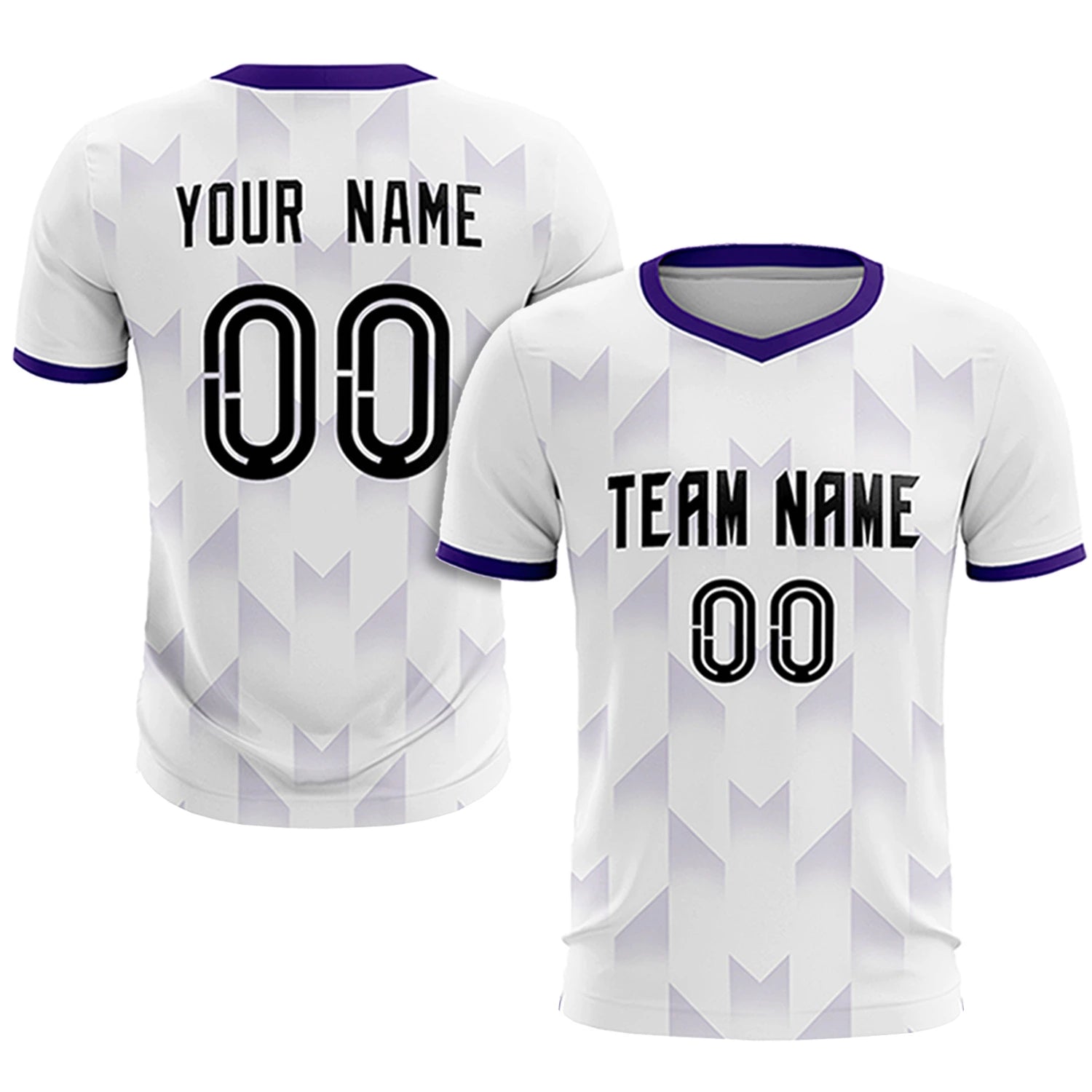 Custom White Purple Men Uniform Soccer Sets Jersey