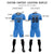 Custom Powder Blue Black Men Uniform Soccer Sets Jersey