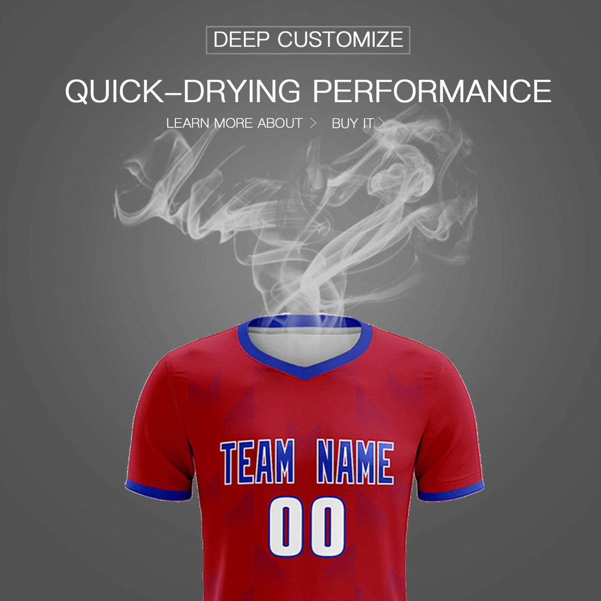 Custom Red Royal Blue Men Uniform Soccer Sets Jersey
