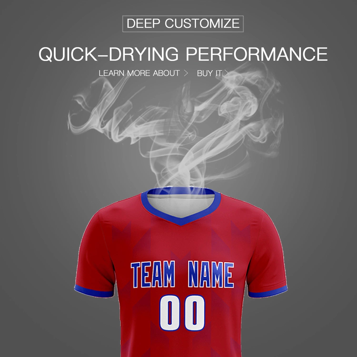 Custom Red Royal Blue Men Uniform Soccer Sets Jersey