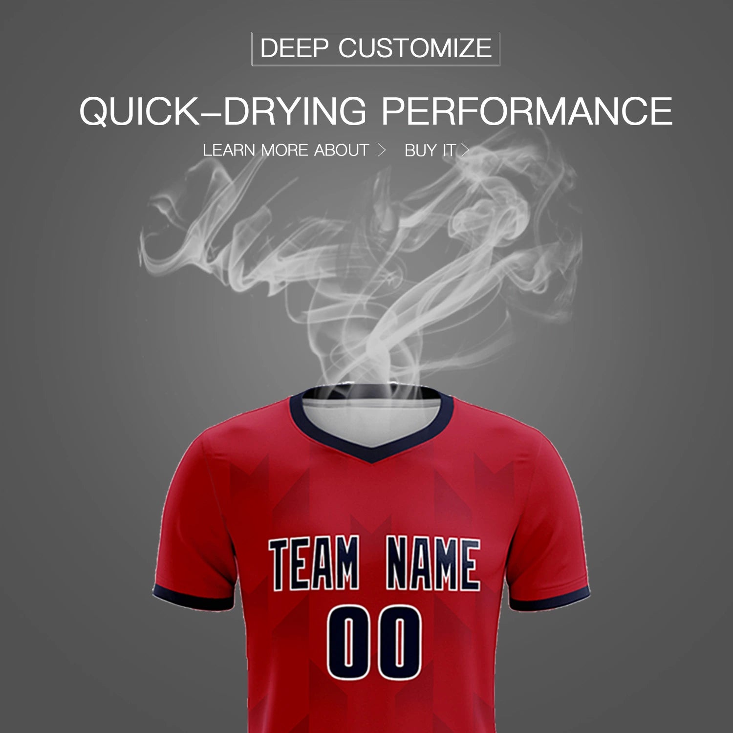 Custom Red Navy Men Uniform Soccer Sets Jersey
