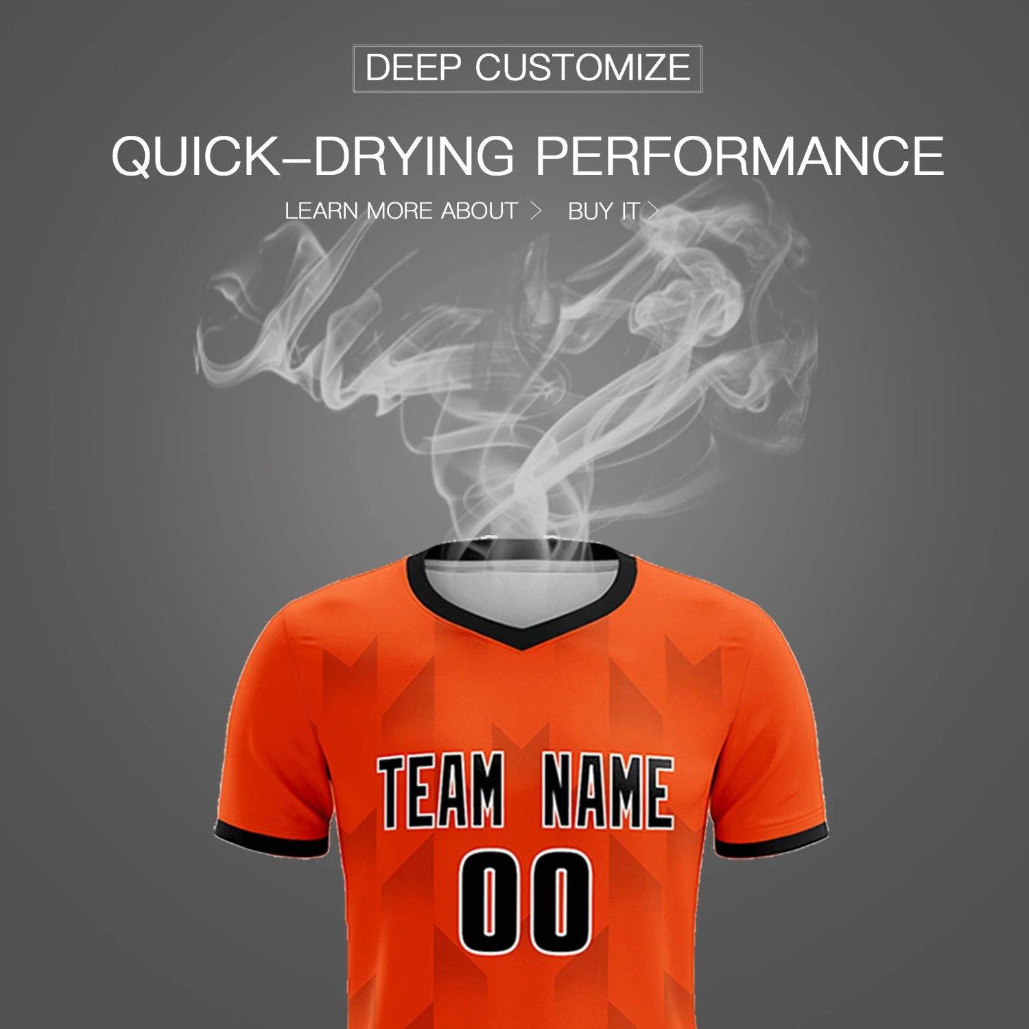 Custom Orange Black Men Uniform Soccer Sets Jersey