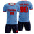 Custom Light Blue Red Men Uniform Soccer Sets Jersey