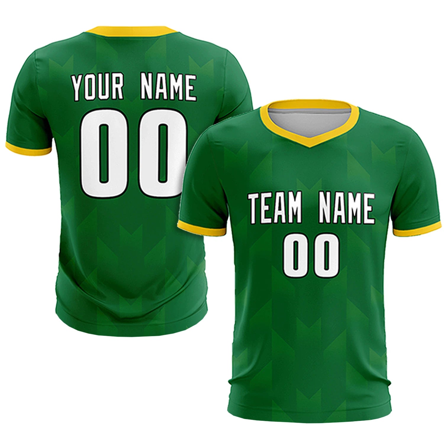 Custom Kelly Green Gold01 Men Uniform Soccer Sets Jersey