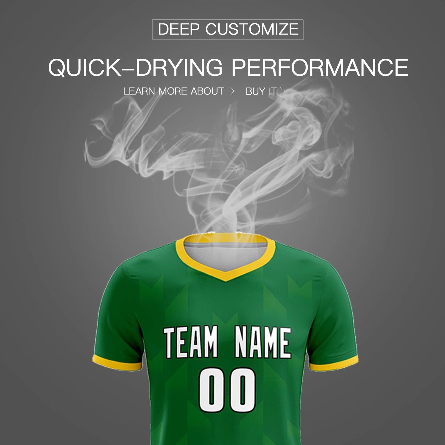 Custom Kelly Green Gold01 Men Uniform Soccer Sets Jersey