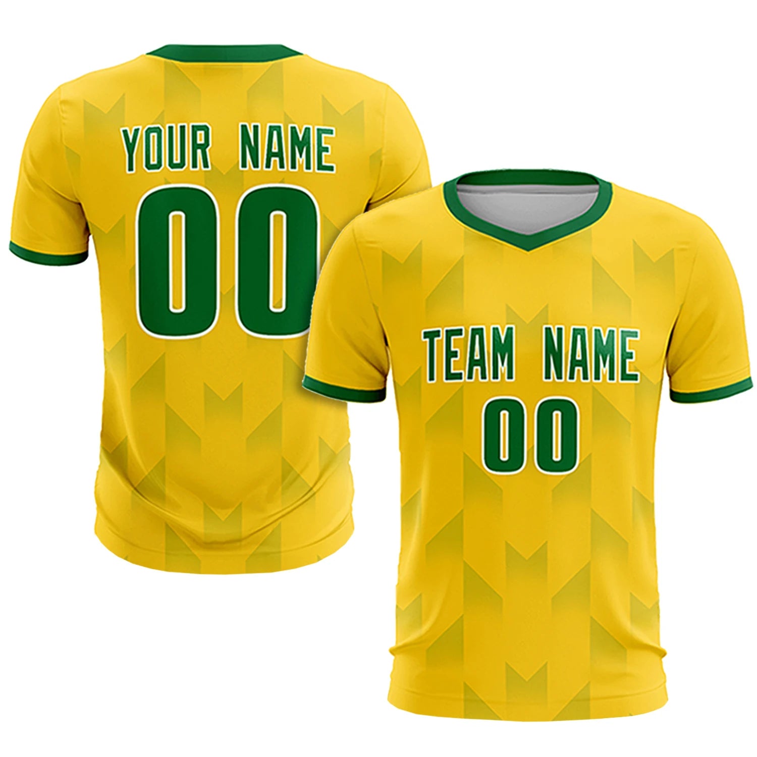 Custom Gold01 Kelly Green Men Uniform Soccer Sets Jersey