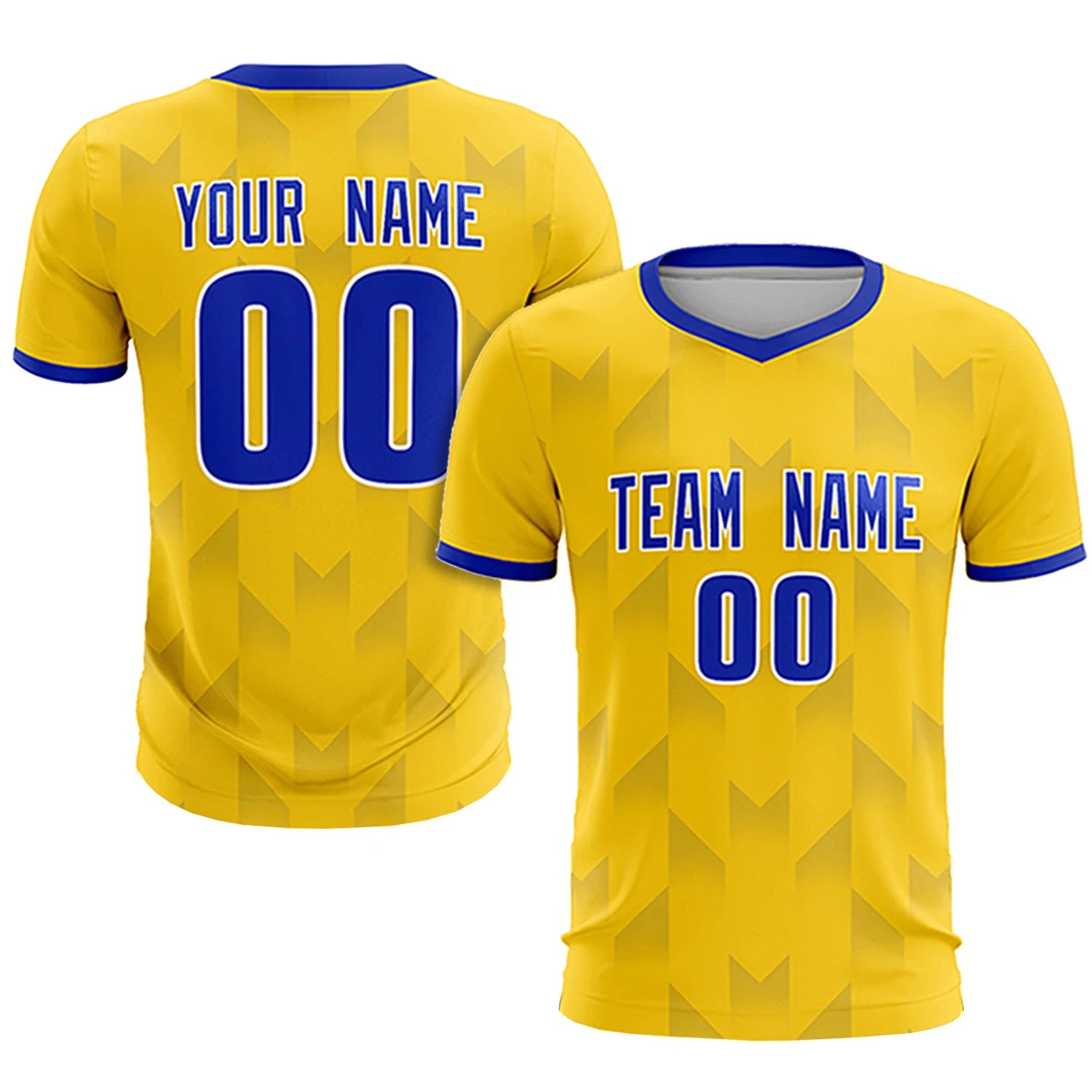 Custom Gold01 Royal Blue Men Uniform Soccer Sets Jersey