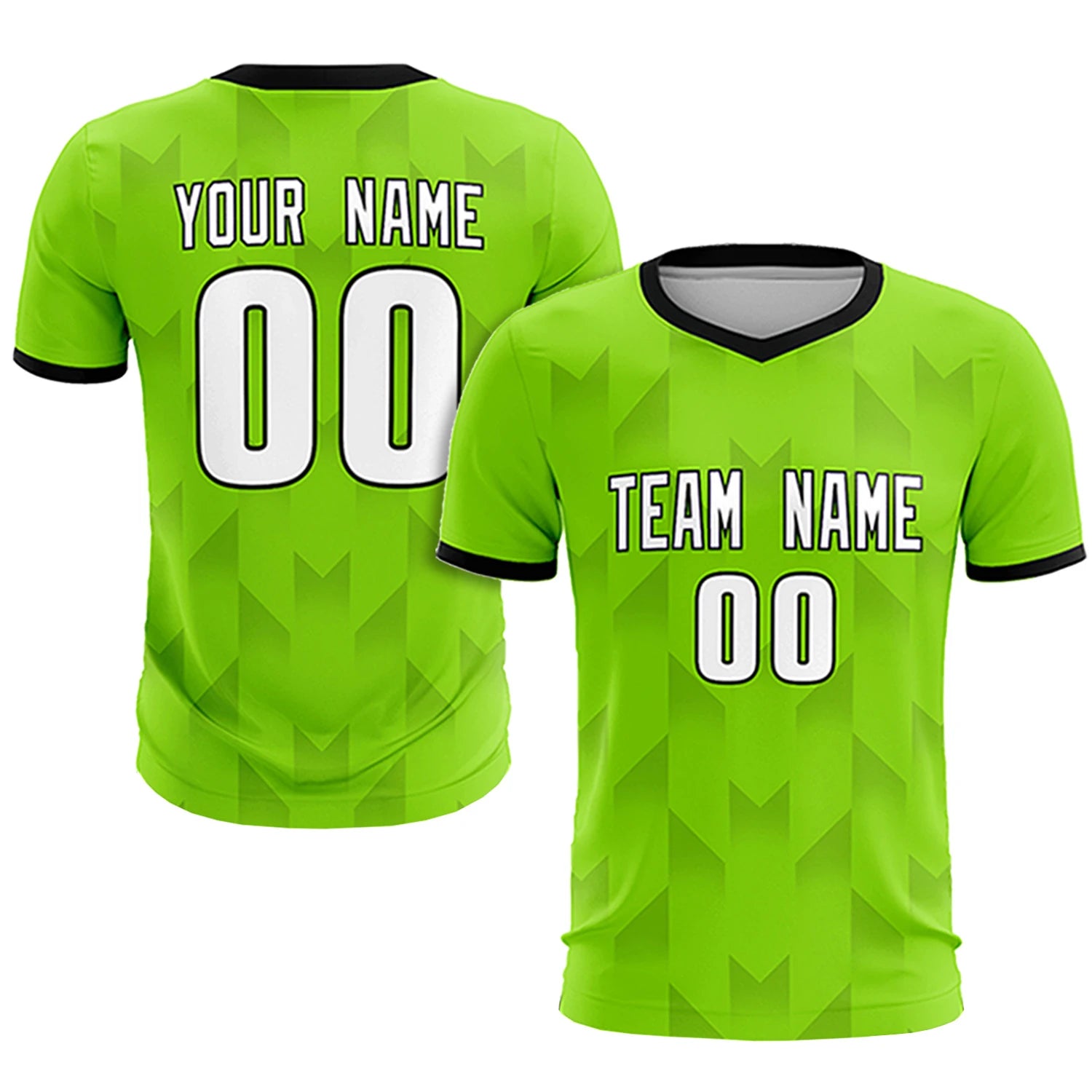 Custom Neon Green Black Men Uniform Soccer Sets Jersey
