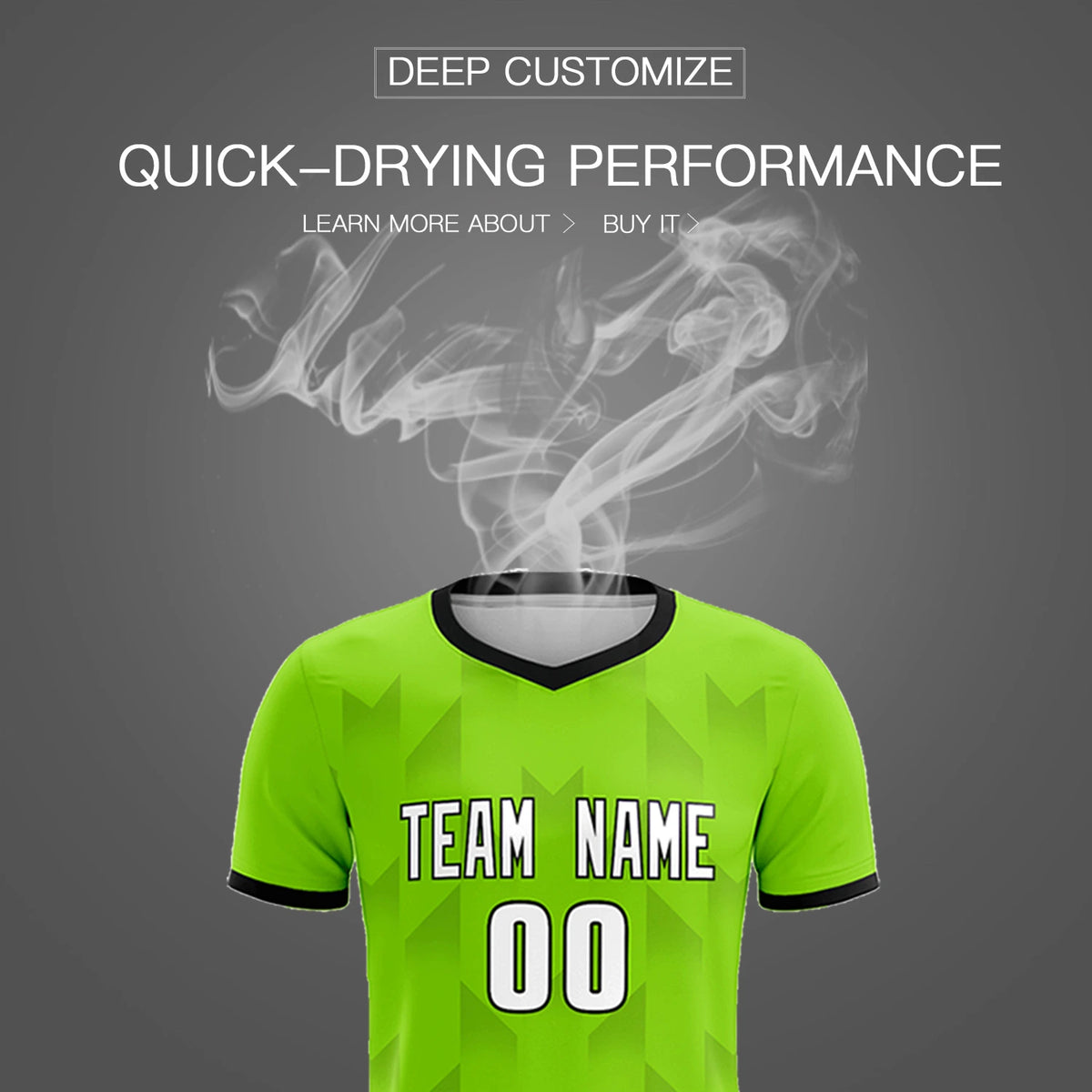 Custom Neon Green Black Men Uniform Soccer Sets Jersey
