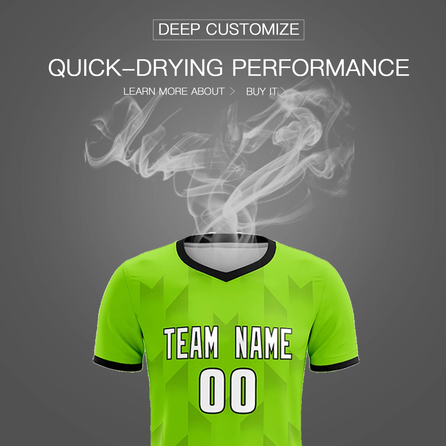 Custom Neon Green Black Men Uniform Soccer Sets Jersey