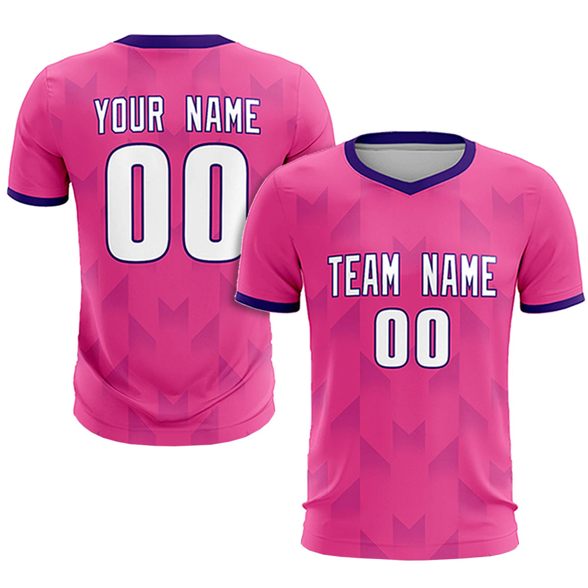 Custom Pink Purple Men Uniform Soccer Sets Jersey