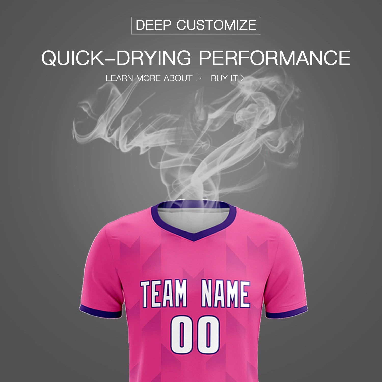 Custom Pink Purple Men Uniform Soccer Sets Jersey