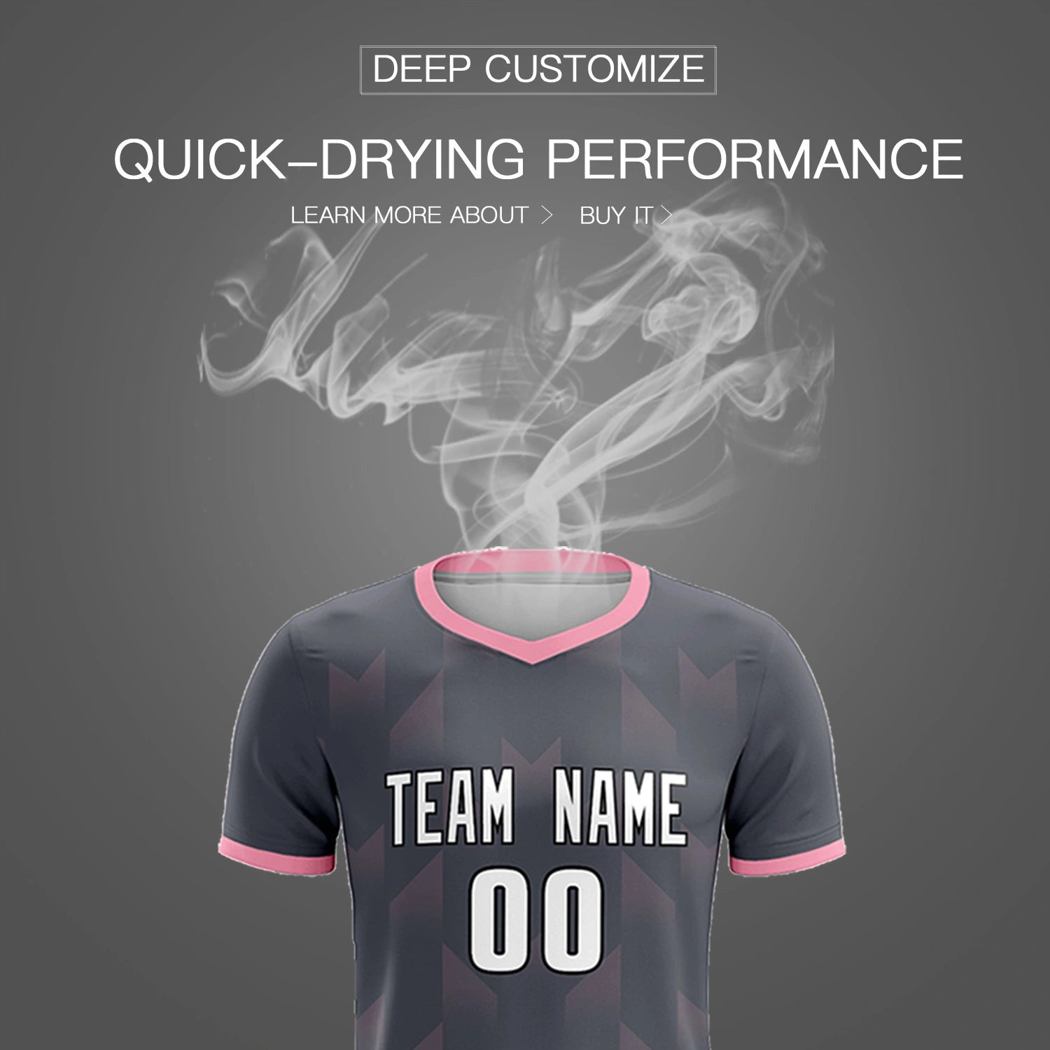 Custom Gray Light Pink Men Uniform Soccer Sets Jersey