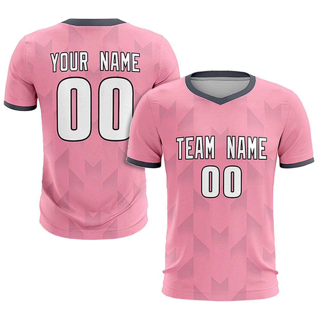 Custom Light Pink Gray Men Uniform Soccer Sets Jersey