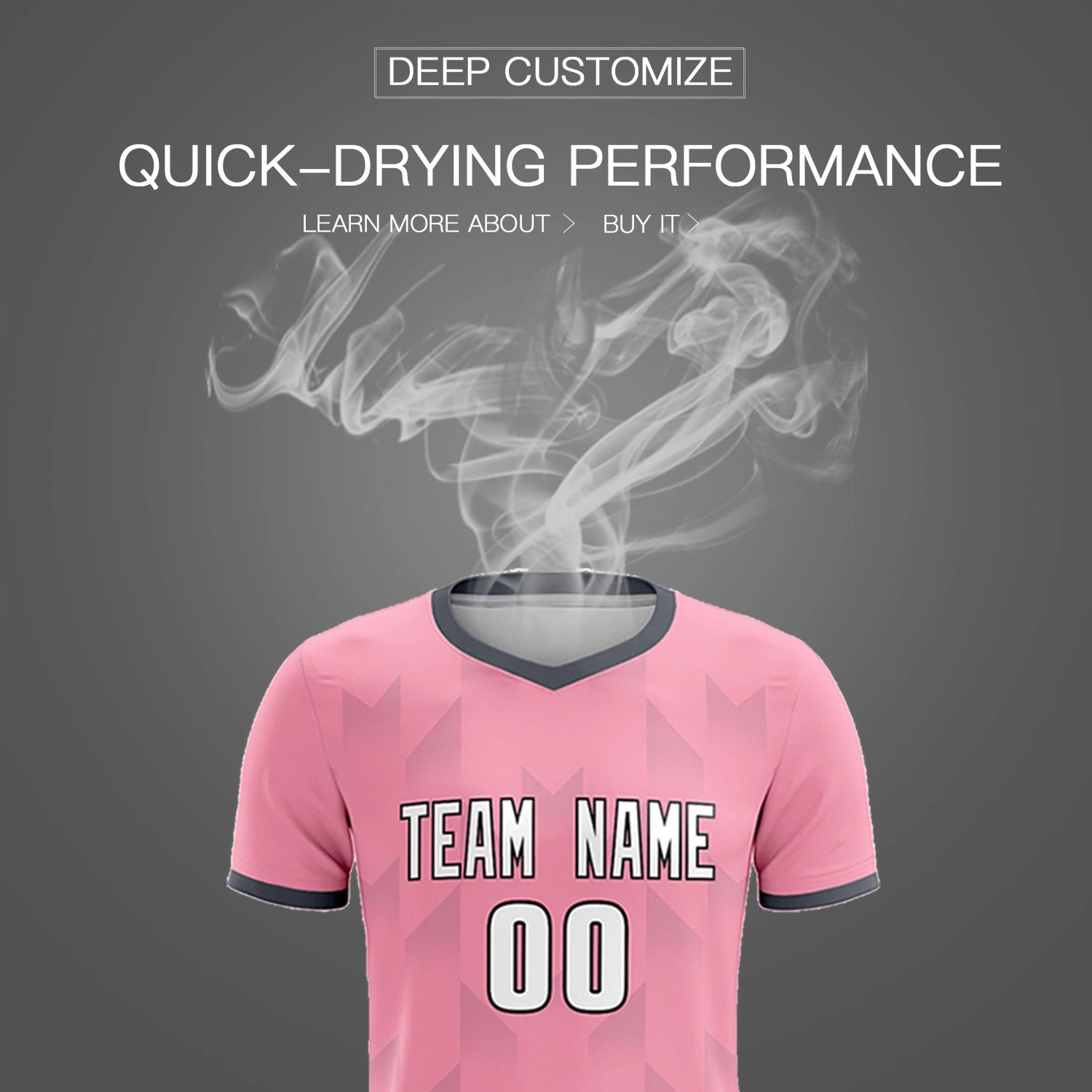 Custom Light Pink Gray Men Uniform Soccer Sets Jersey