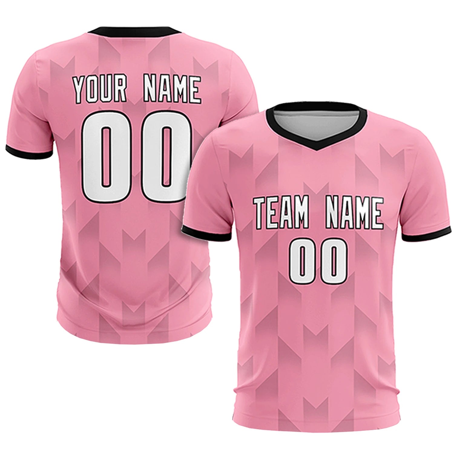 Custom Light Pink Black Men Uniform Soccer Sets Jersey
