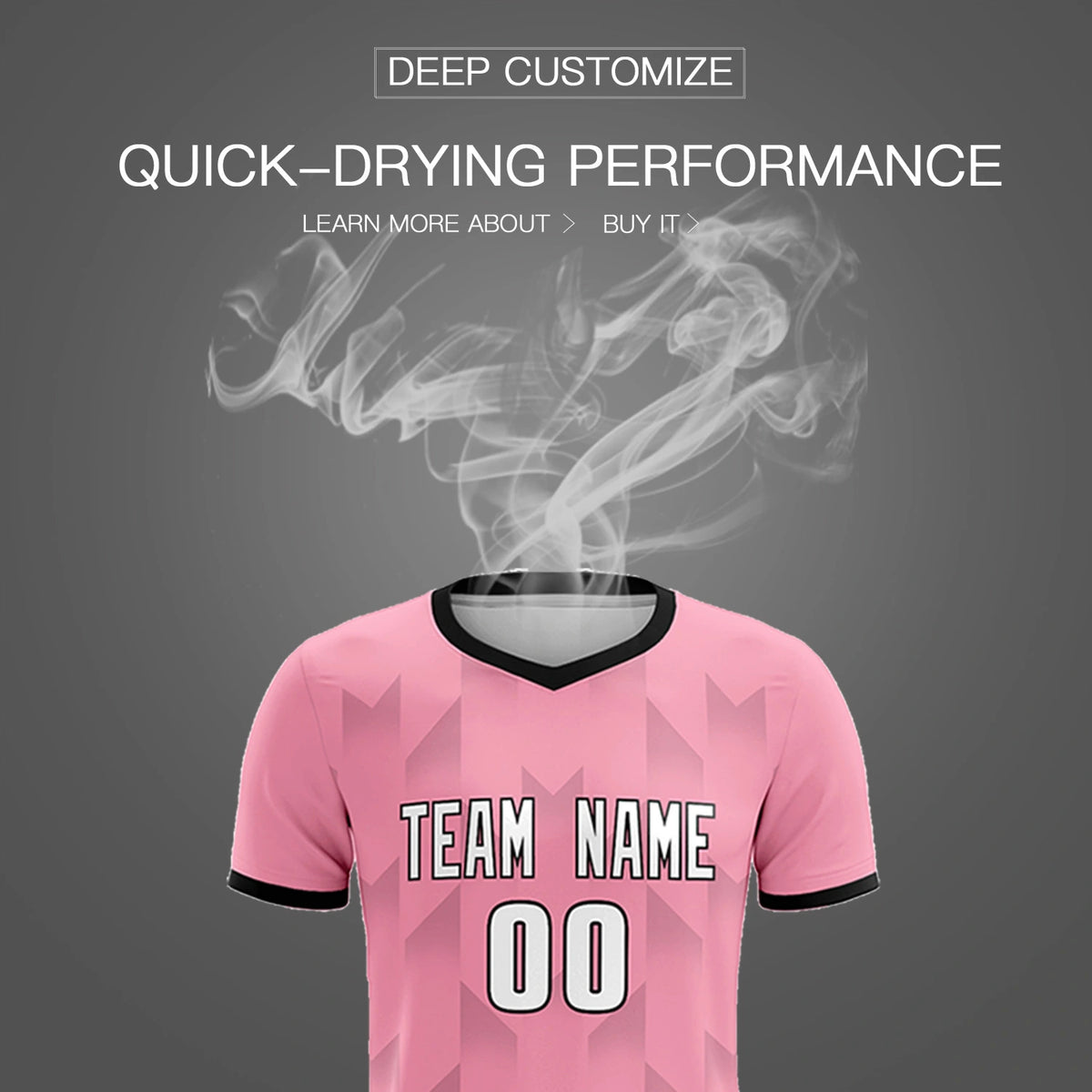 Custom Light Pink Black Men Uniform Soccer Sets Jersey