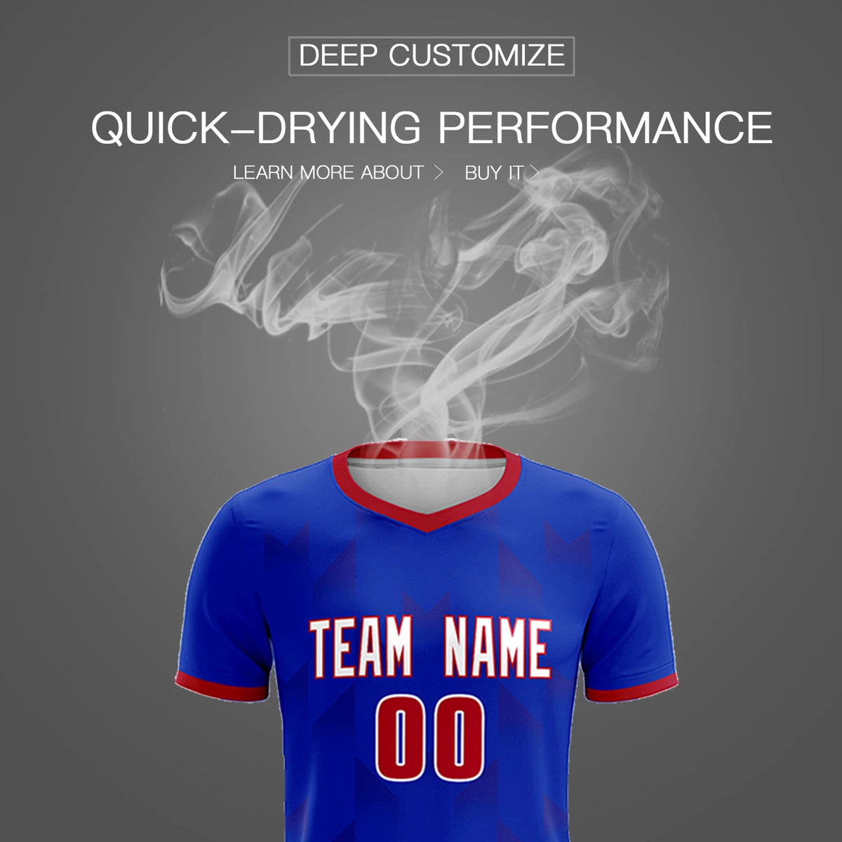 Custom Royal Blue Red Men Uniform Soccer Sets Jersey