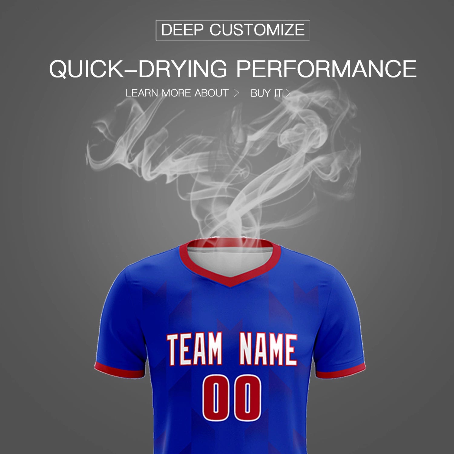 Custom Royal Blue Red Men Uniform Soccer Sets Jersey