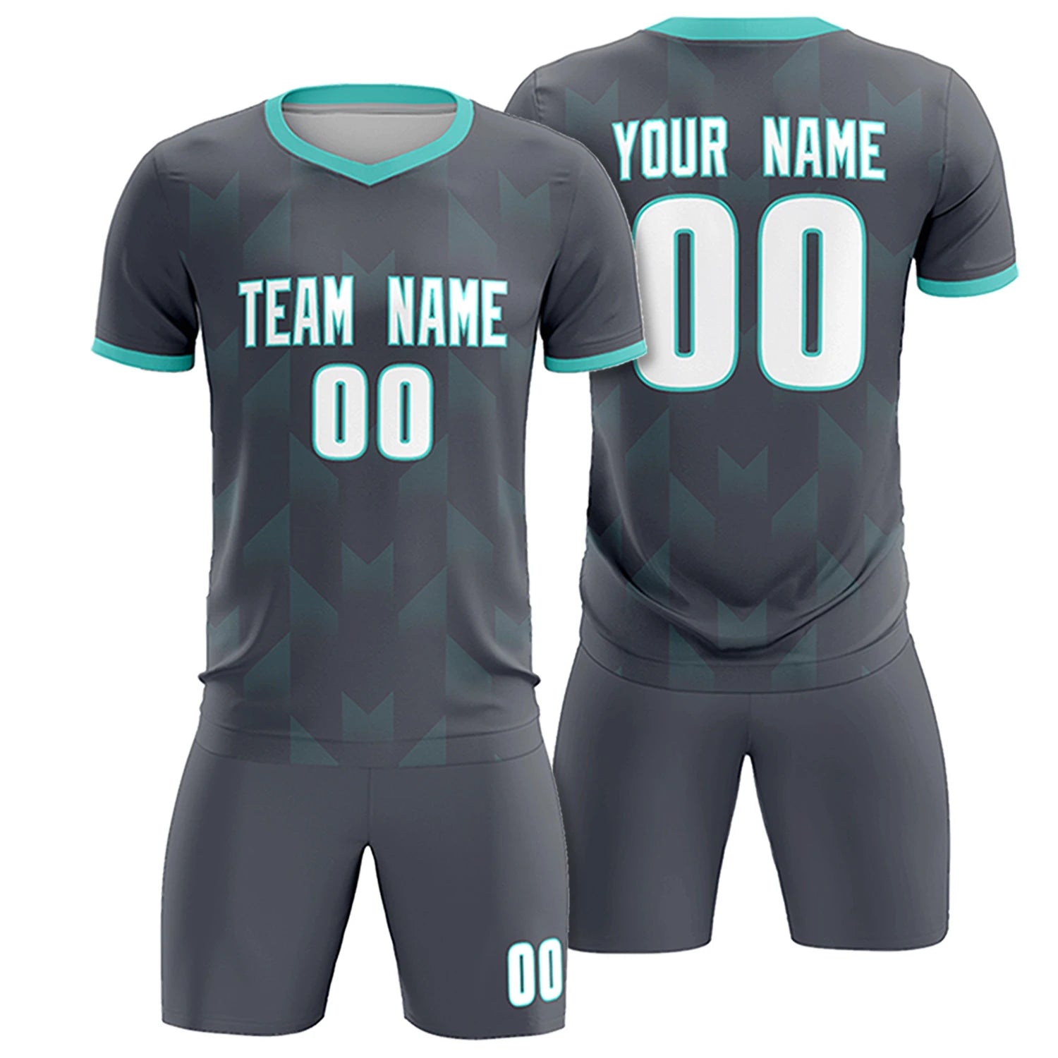 Custom Gray Bright Green Men Uniform Soccer Sets Jersey