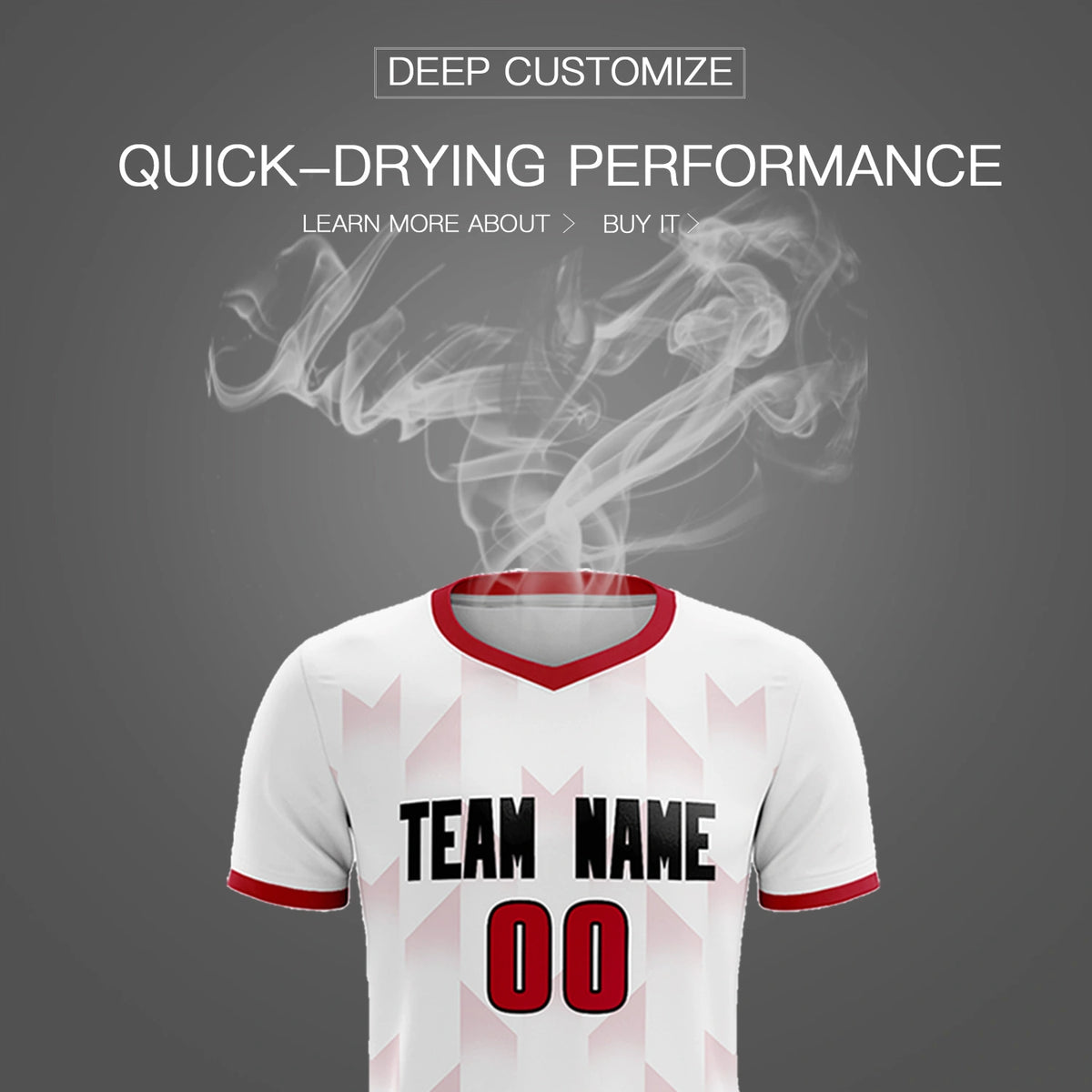 Custom White Red Men Uniform Soccer Sets Jersey