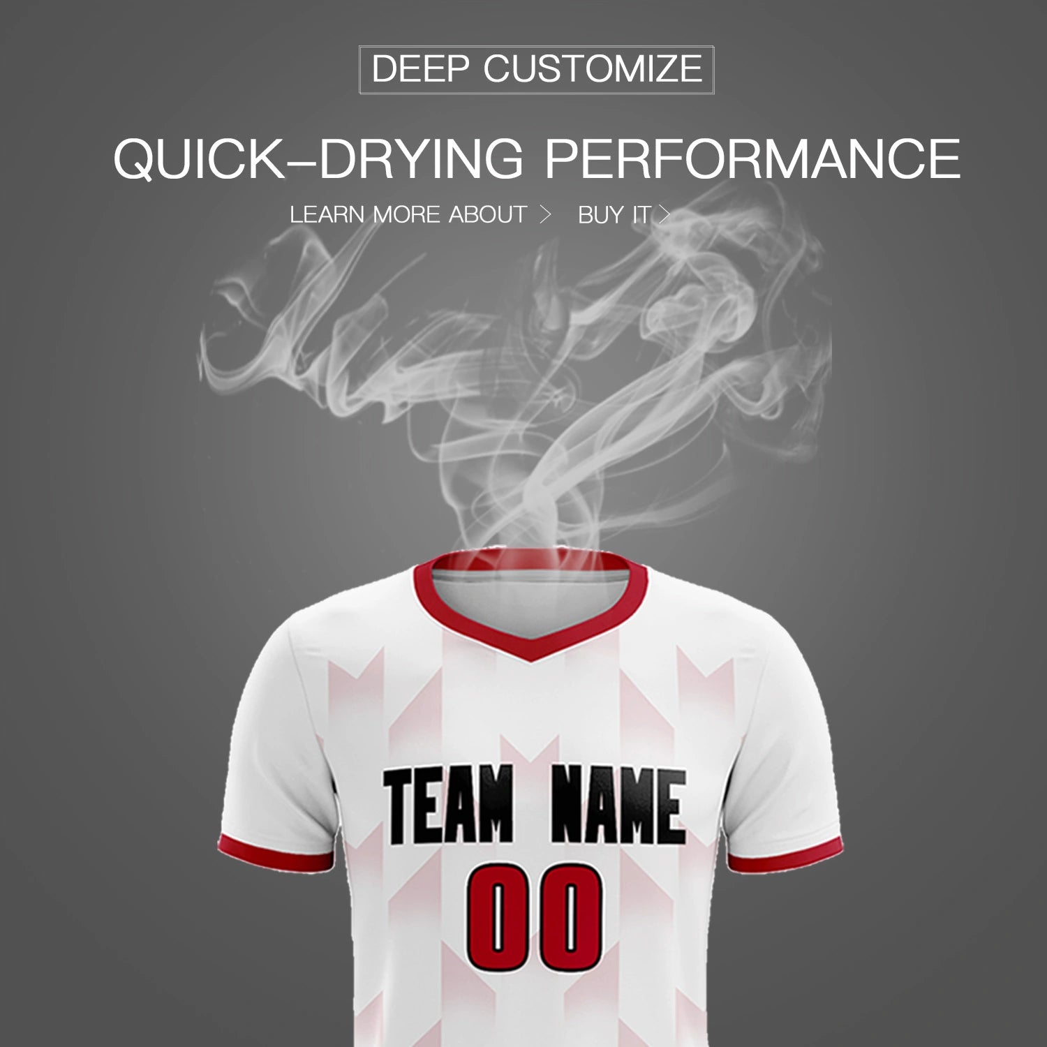 Custom White Red Men Uniform Soccer Sets Jersey