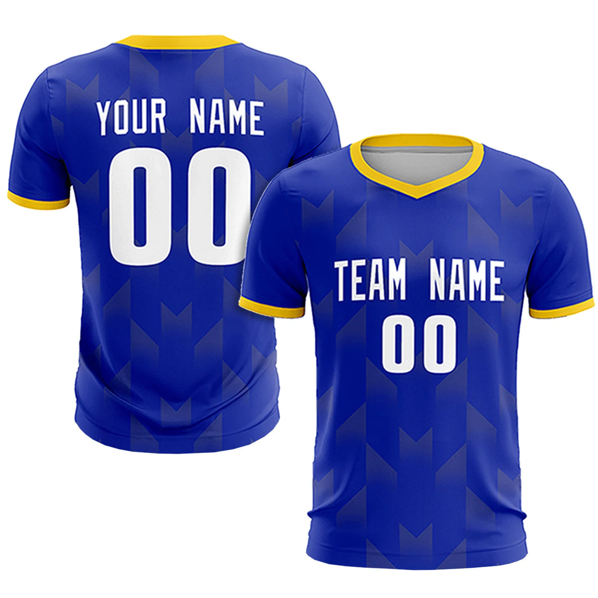 Custom Royal Blue Gold01 Men Uniform Soccer Sets Jersey