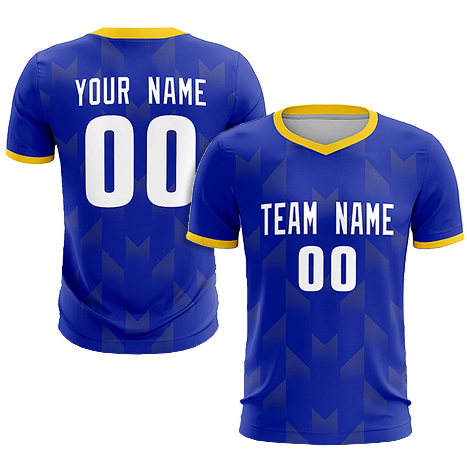 Custom Royal Blue Gold01 Men Uniform Soccer Sets Jersey