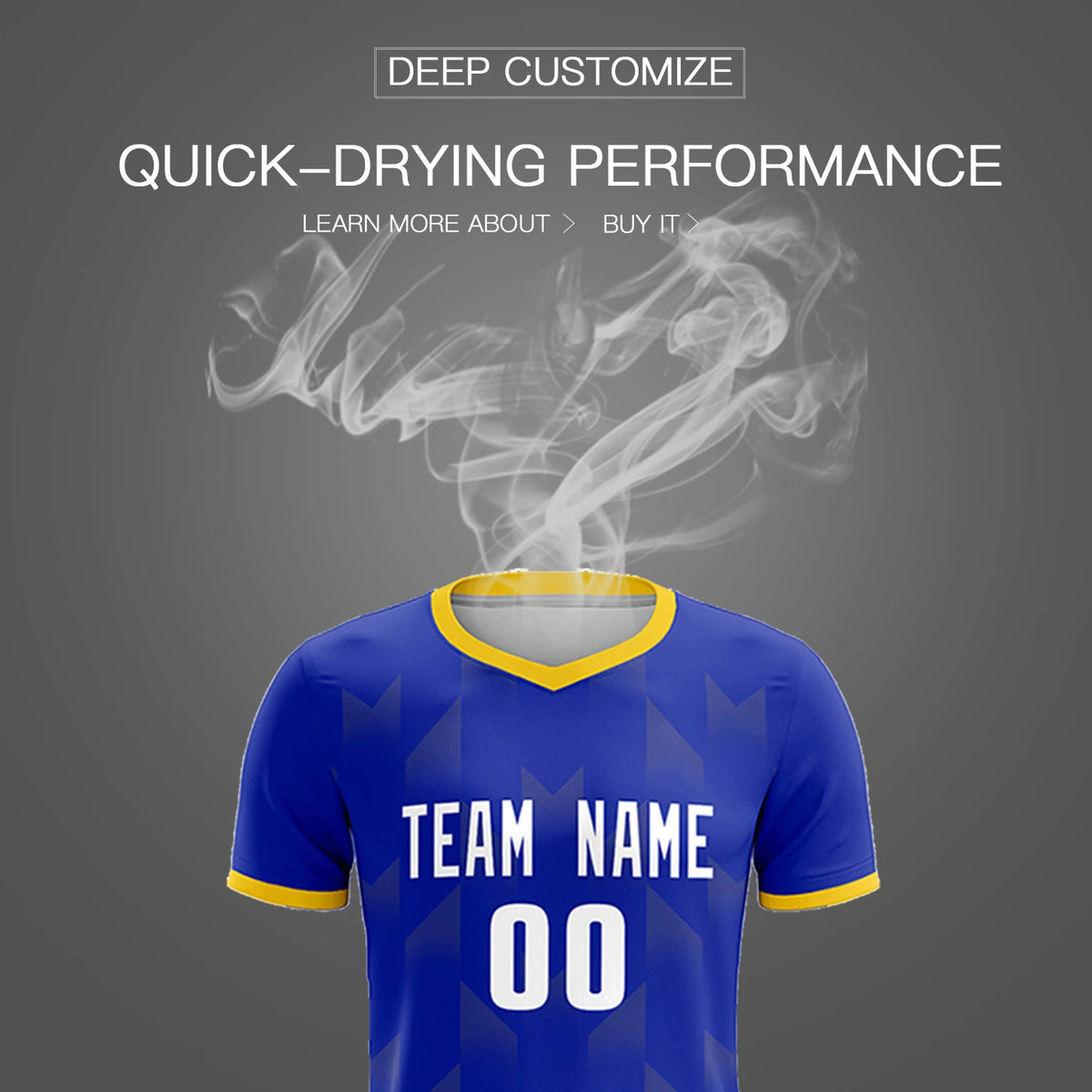 Custom Royal Blue Gold01 Men Uniform Soccer Sets Jersey