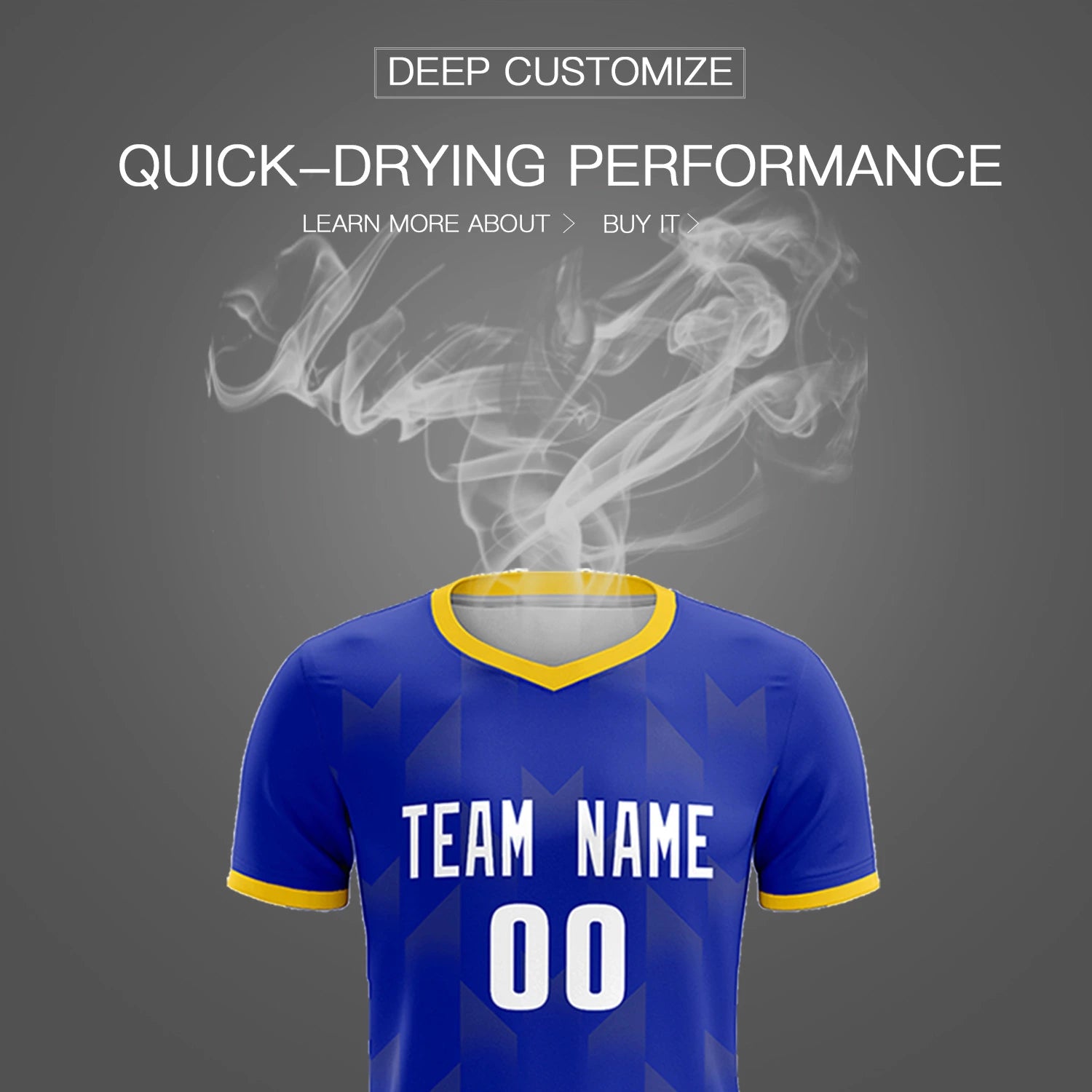 Custom Royal Blue Gold01 Men Uniform Soccer Sets Jersey