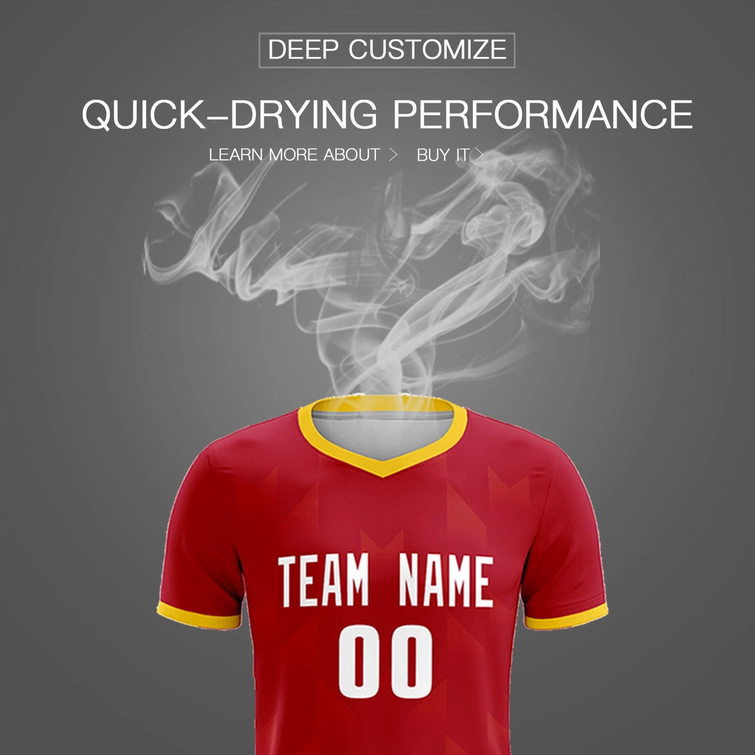 Custom Red Gold01 Men Uniform Soccer Sets Jersey
