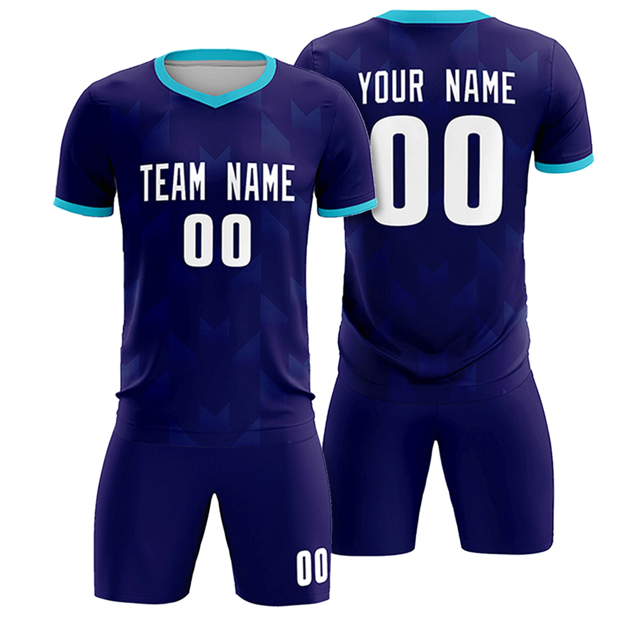 Custom Purple Sky Blue Men Uniform Soccer Sets Jersey