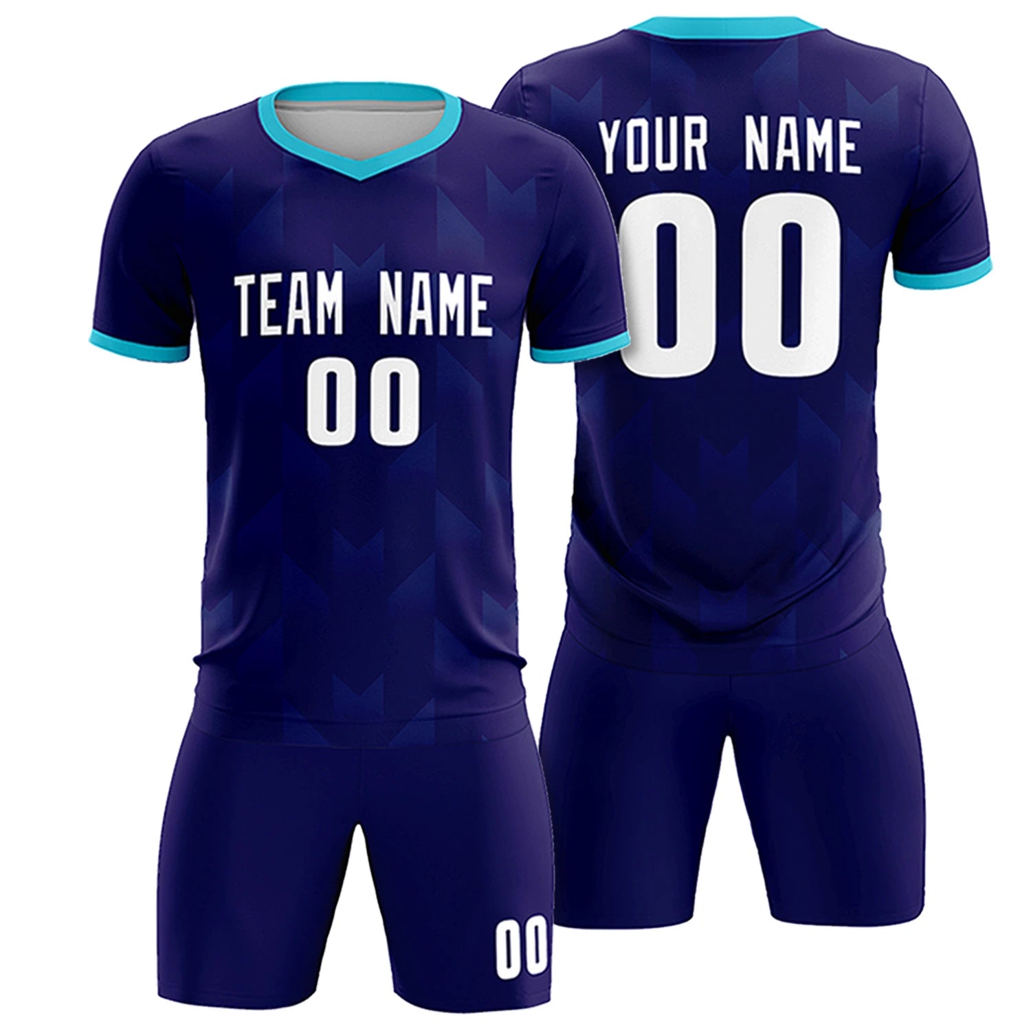 Custom Purple Sky Blue Men Uniform Soccer Sets Jersey