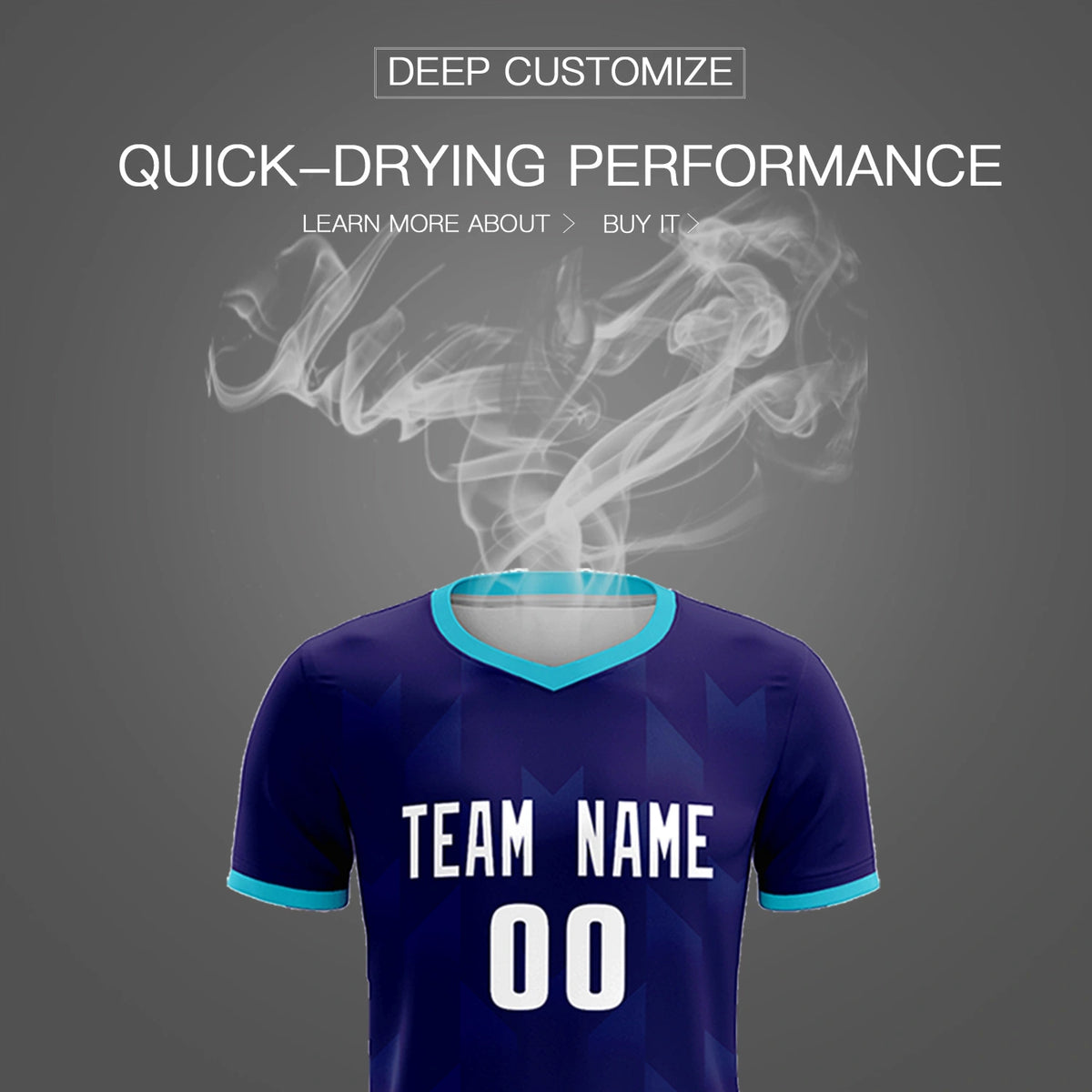 Custom Purple Sky Blue Men Uniform Soccer Sets Jersey