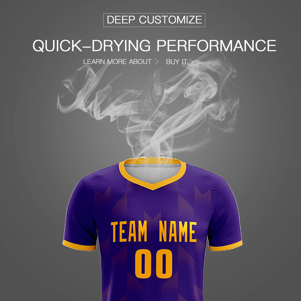 Custom Purple Yellow Men Uniform Soccer Sets Jersey