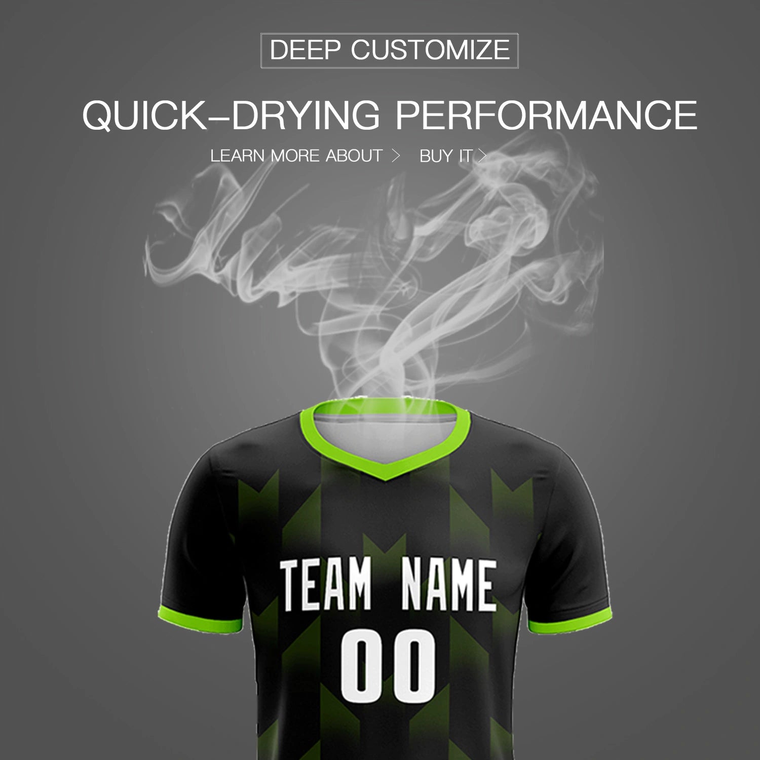 Custom Black Neon Green Men Uniform Soccer Sets Jersey