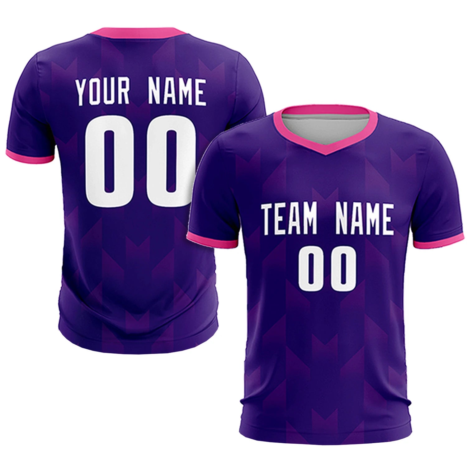 Custom Purple Pink Men Uniform Soccer Sets Jersey