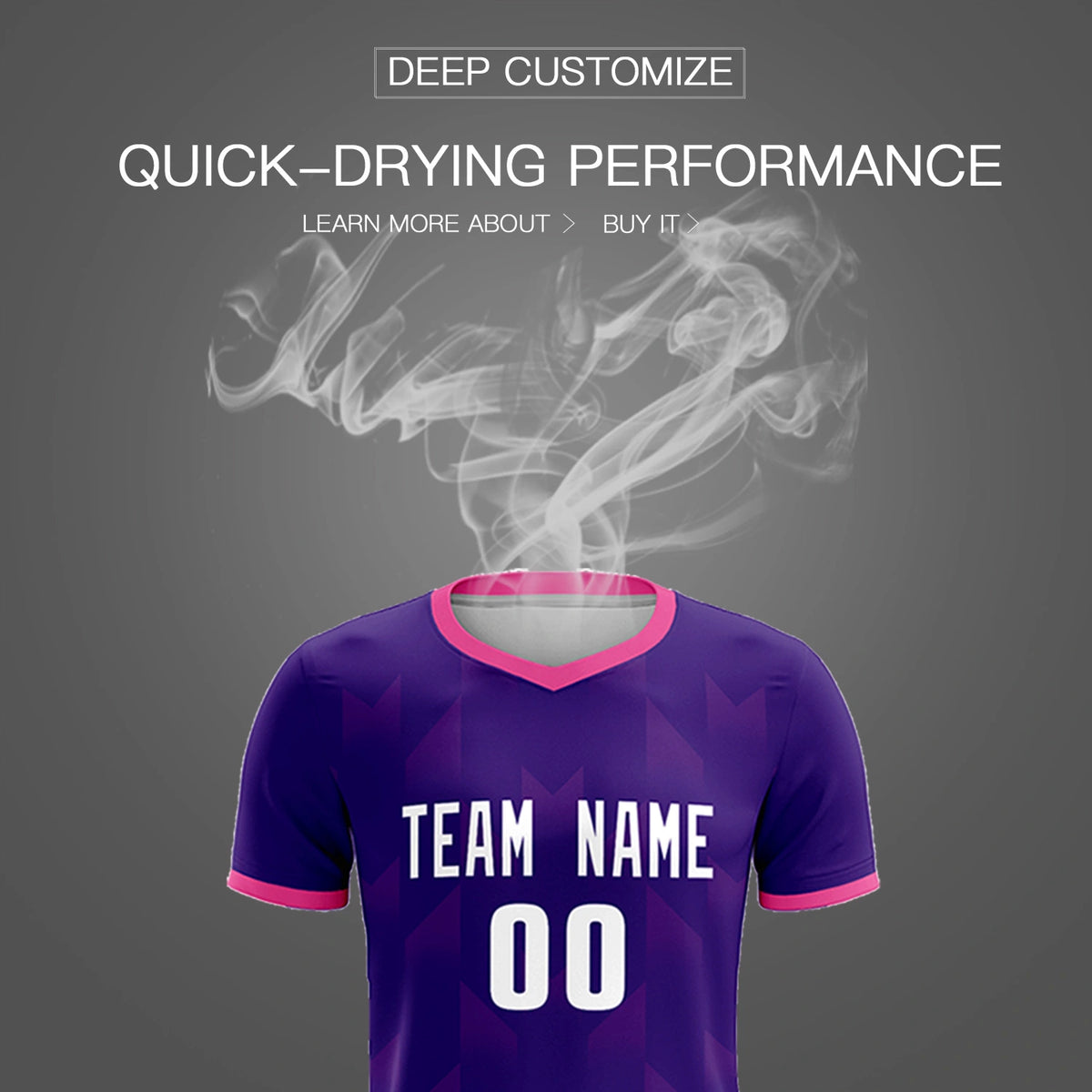 Custom Purple Pink Men Uniform Soccer Sets Jersey
