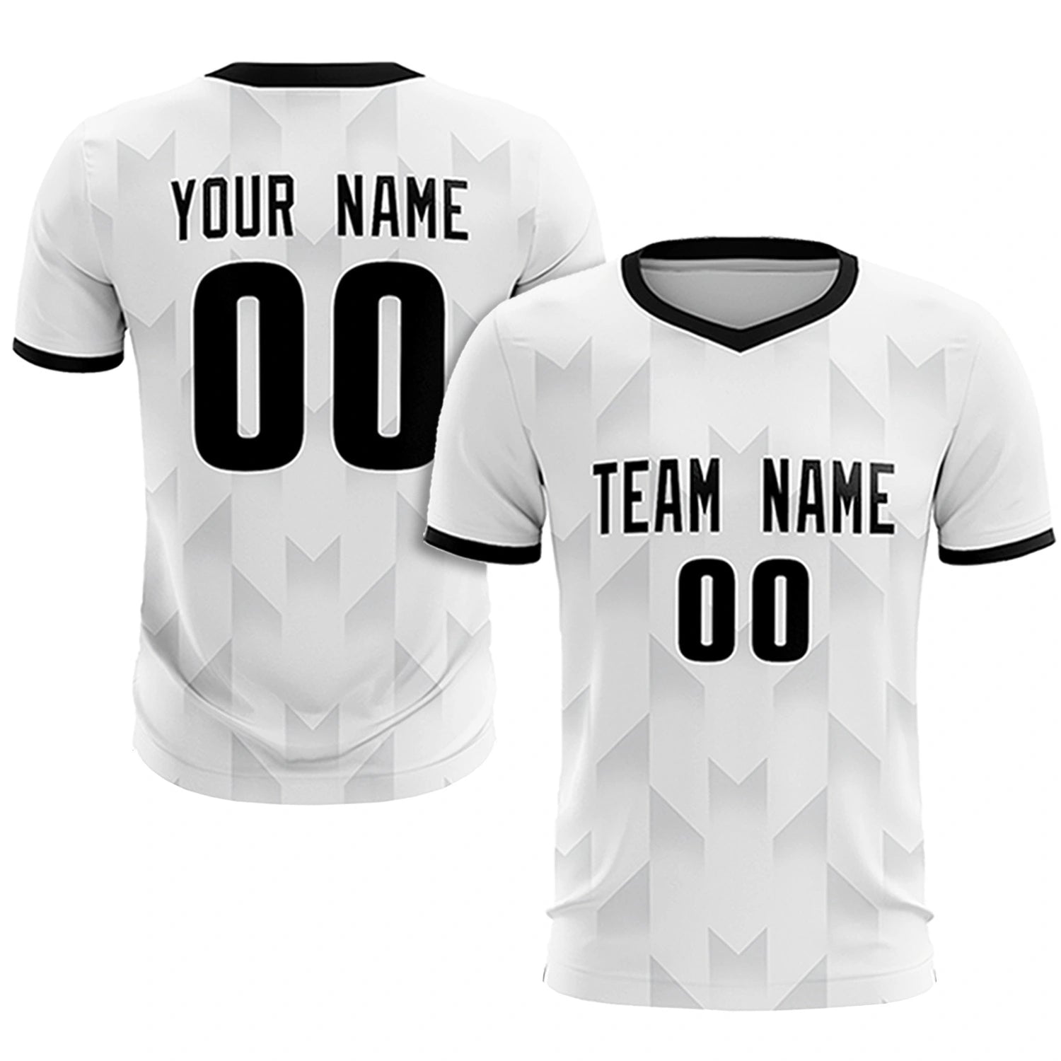 Custom White Gray Men Uniform Soccer Sets Jersey