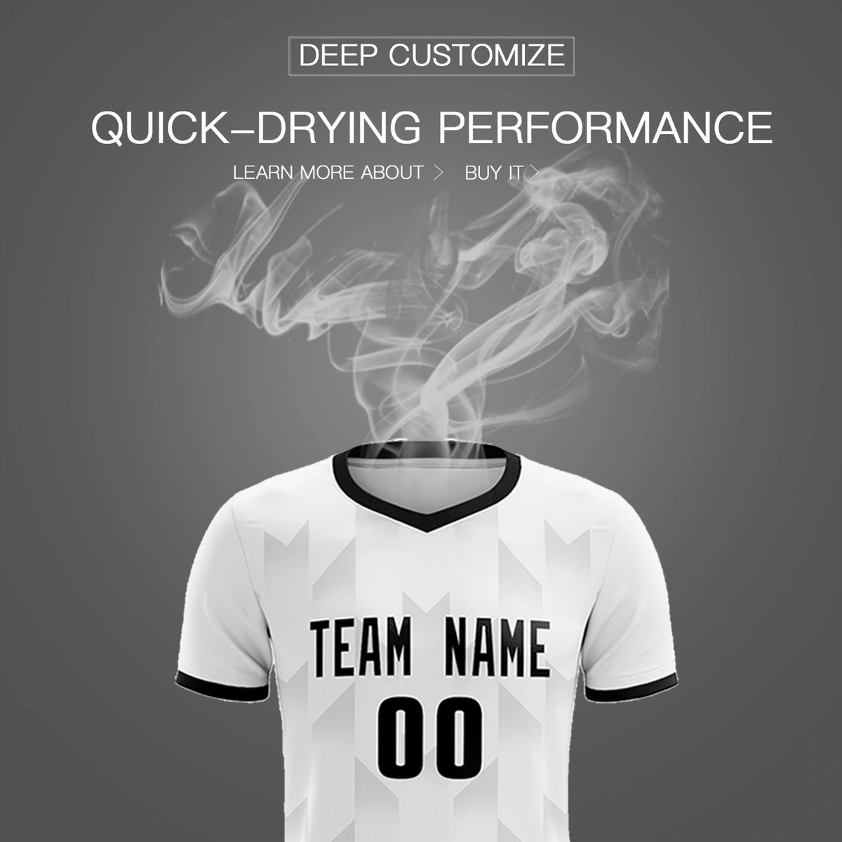 Custom White Gray Men Uniform Soccer Sets Jersey
