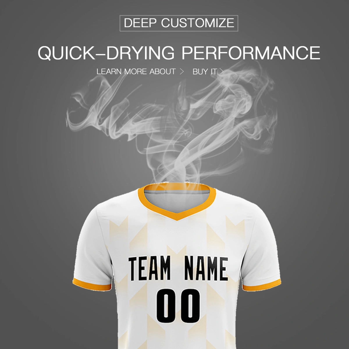 Custom White Yellow Men Uniform Soccer Sets Jersey