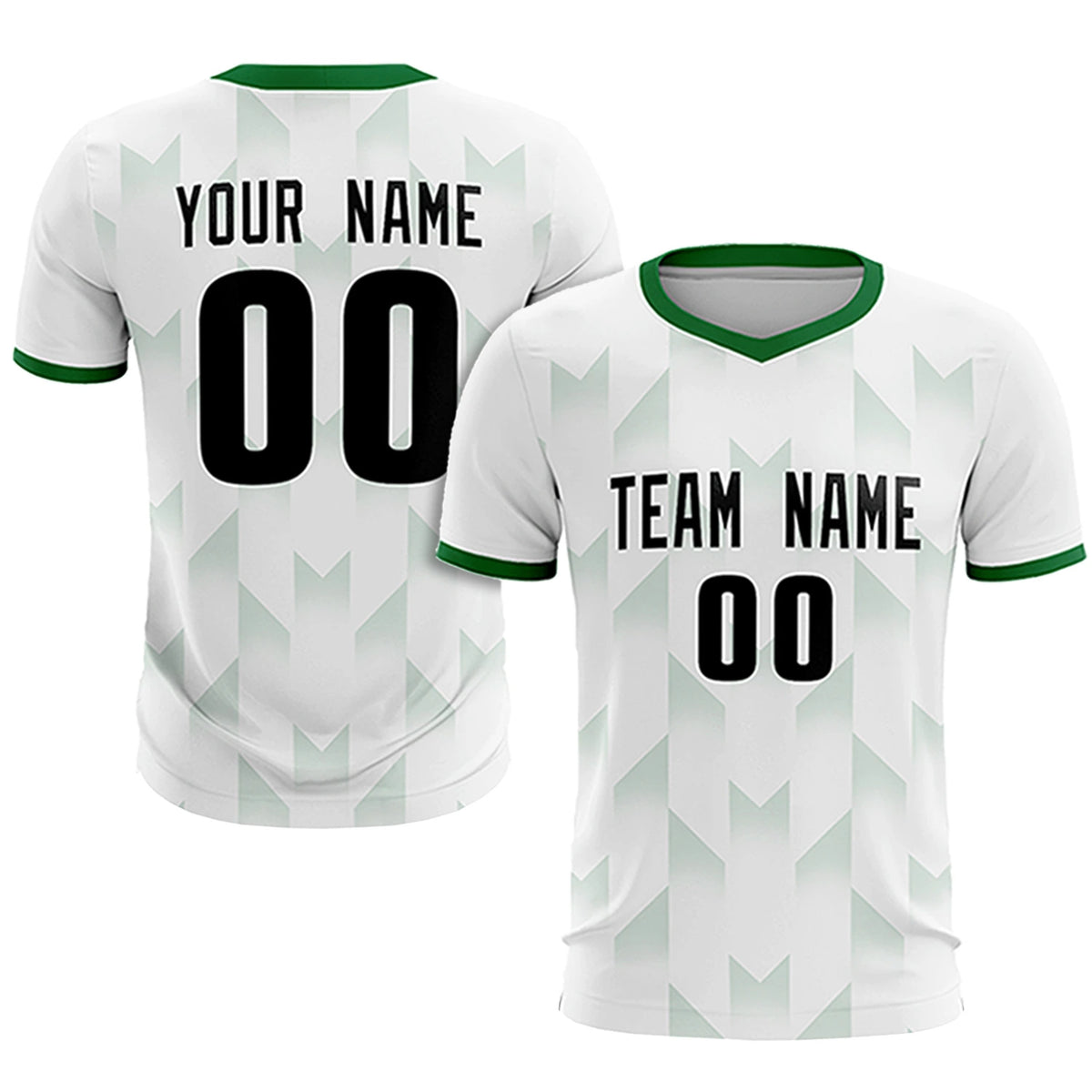 Custom White Kelly Green Men Uniform Soccer Sets Jersey