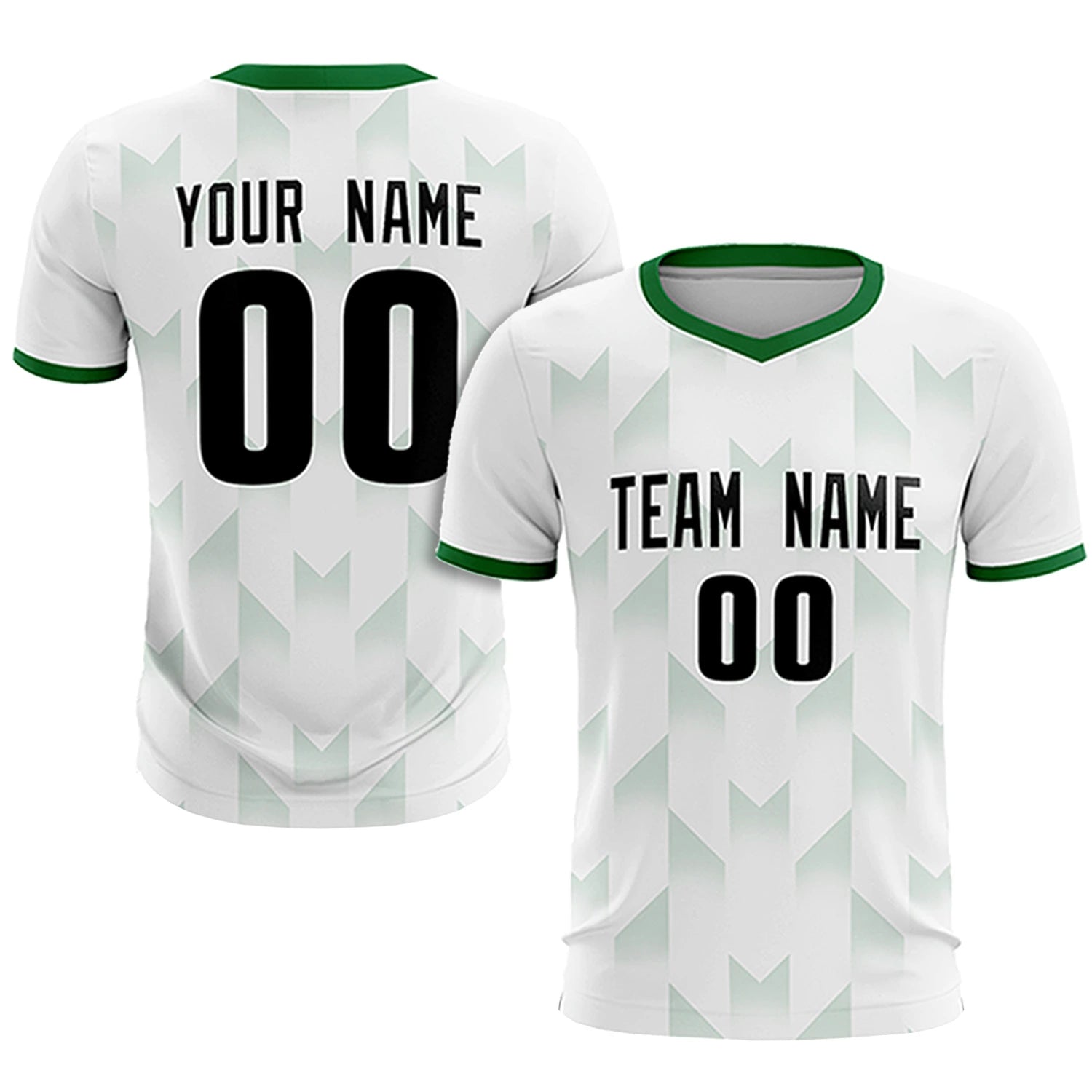 Custom White Kelly Green Men Uniform Soccer Sets Jersey