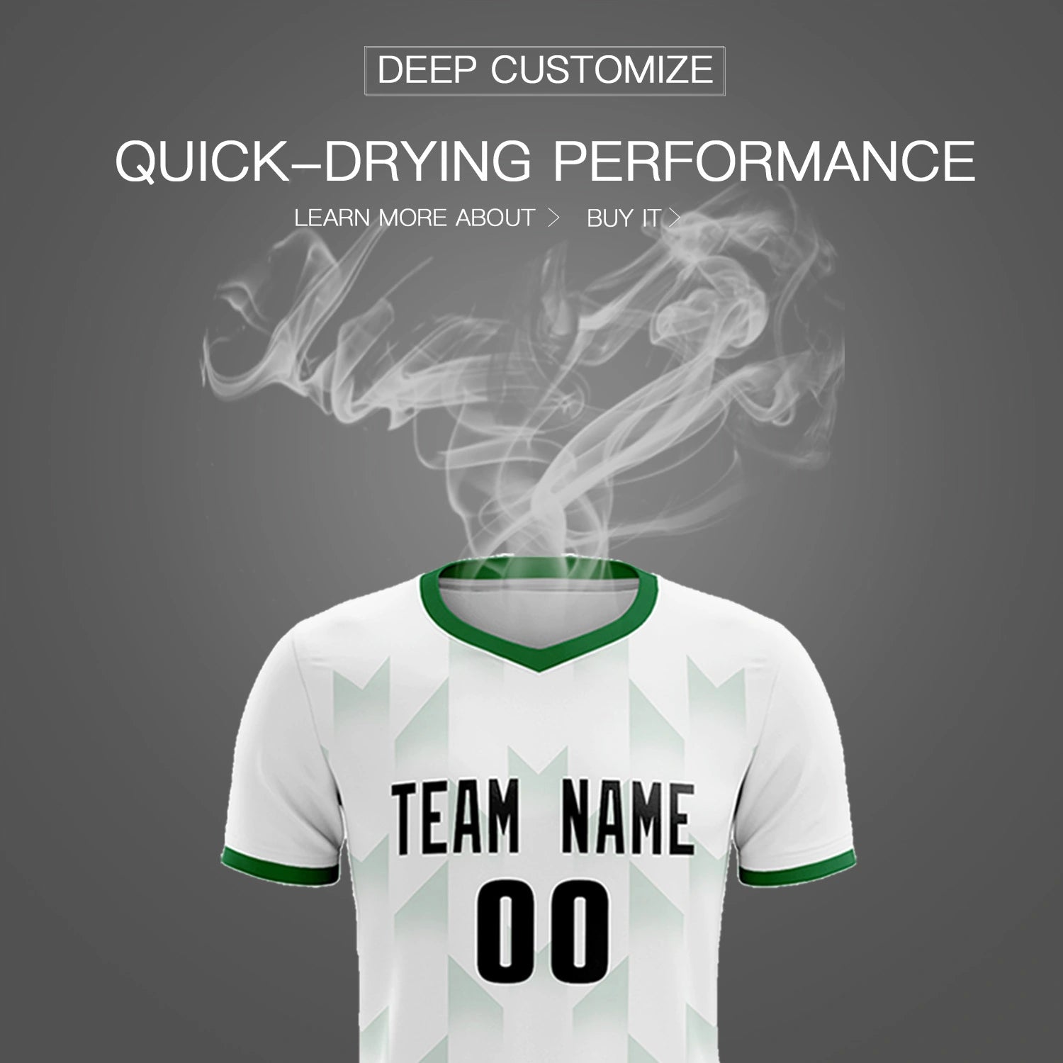 Custom White Kelly Green Men Uniform Soccer Sets Jersey