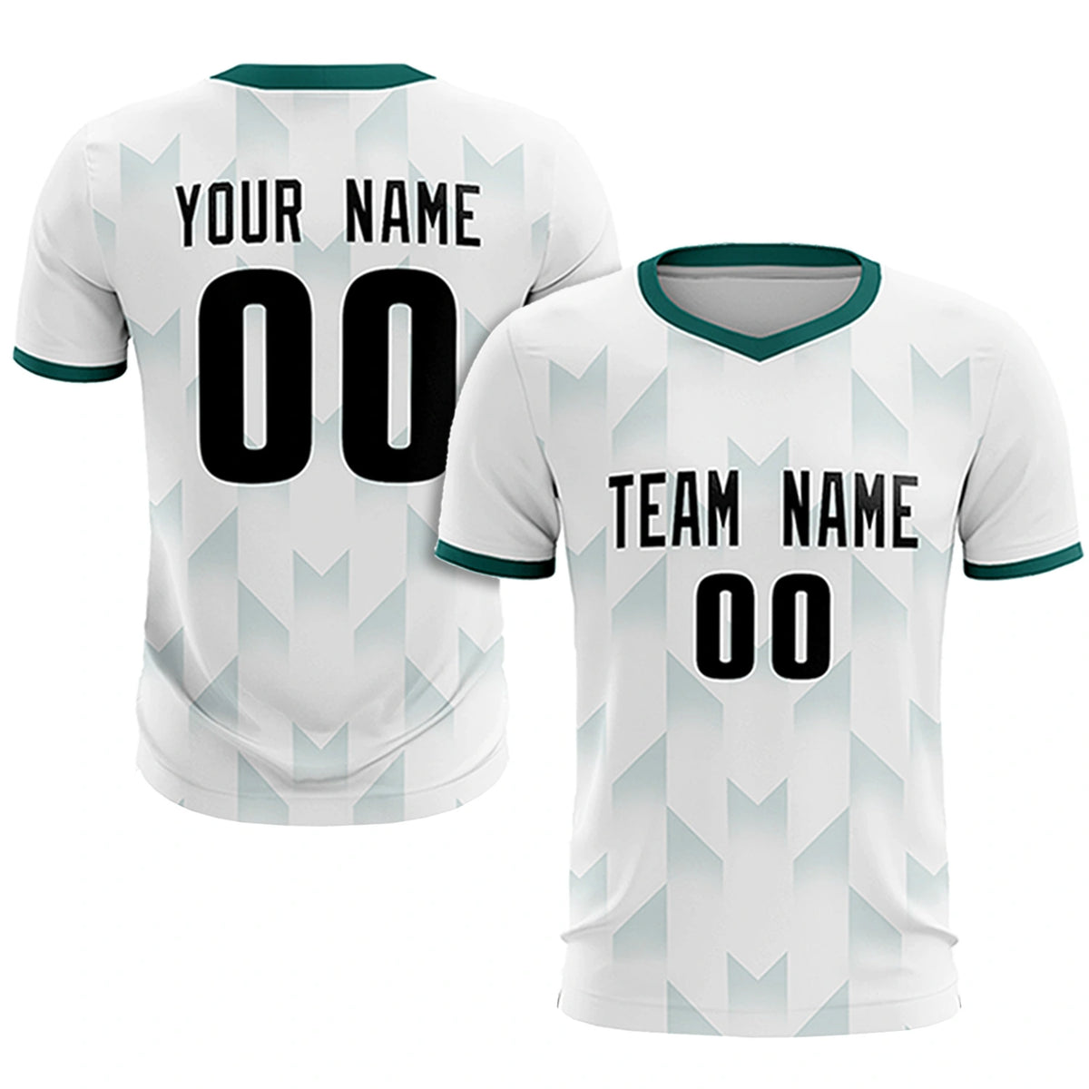 Custom White Aqua Men Uniform Soccer Sets Jersey